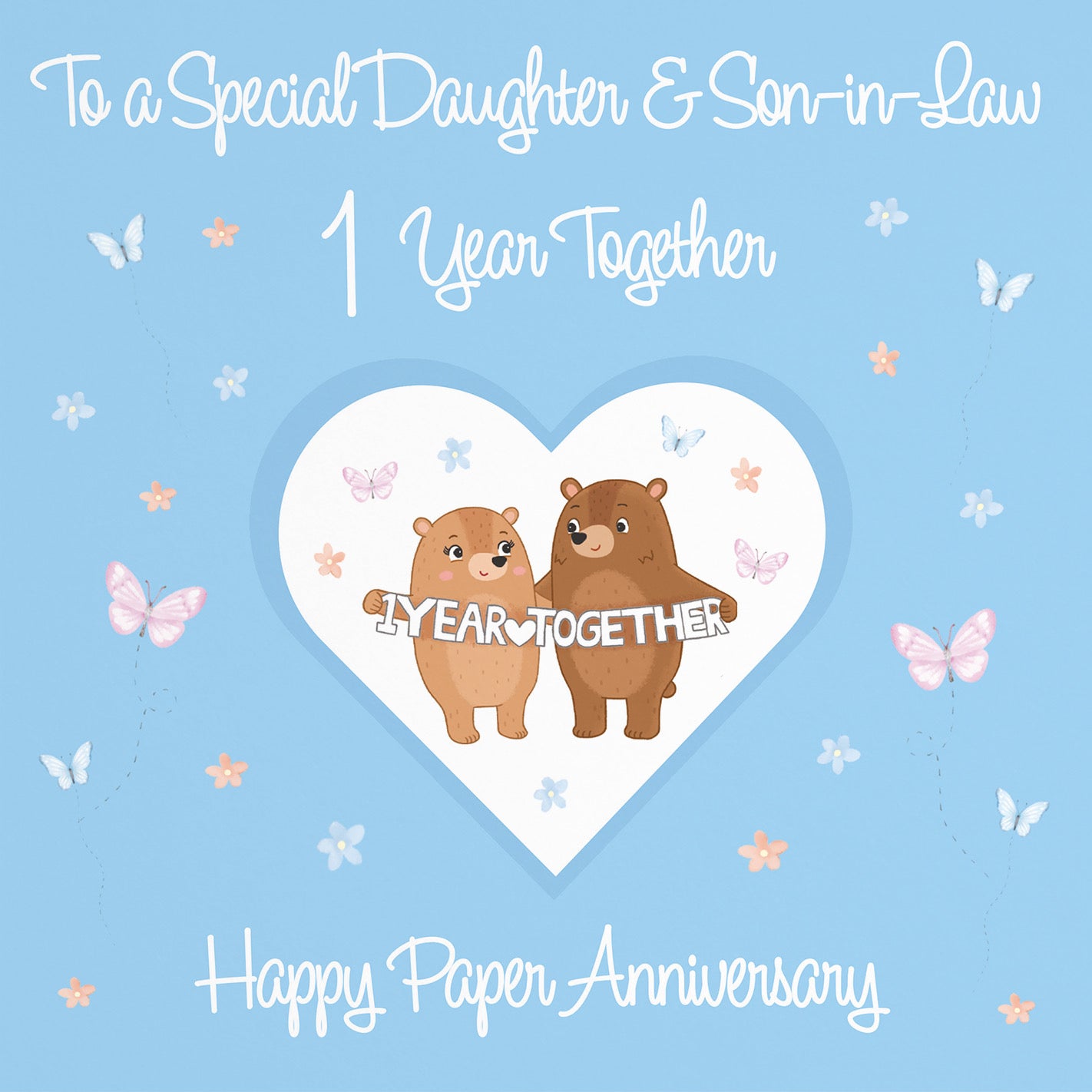 Large Daughter & Son-in-Law 1st Anniversary Card Romantic Meadows - Default Title (B0CXY41NP9)