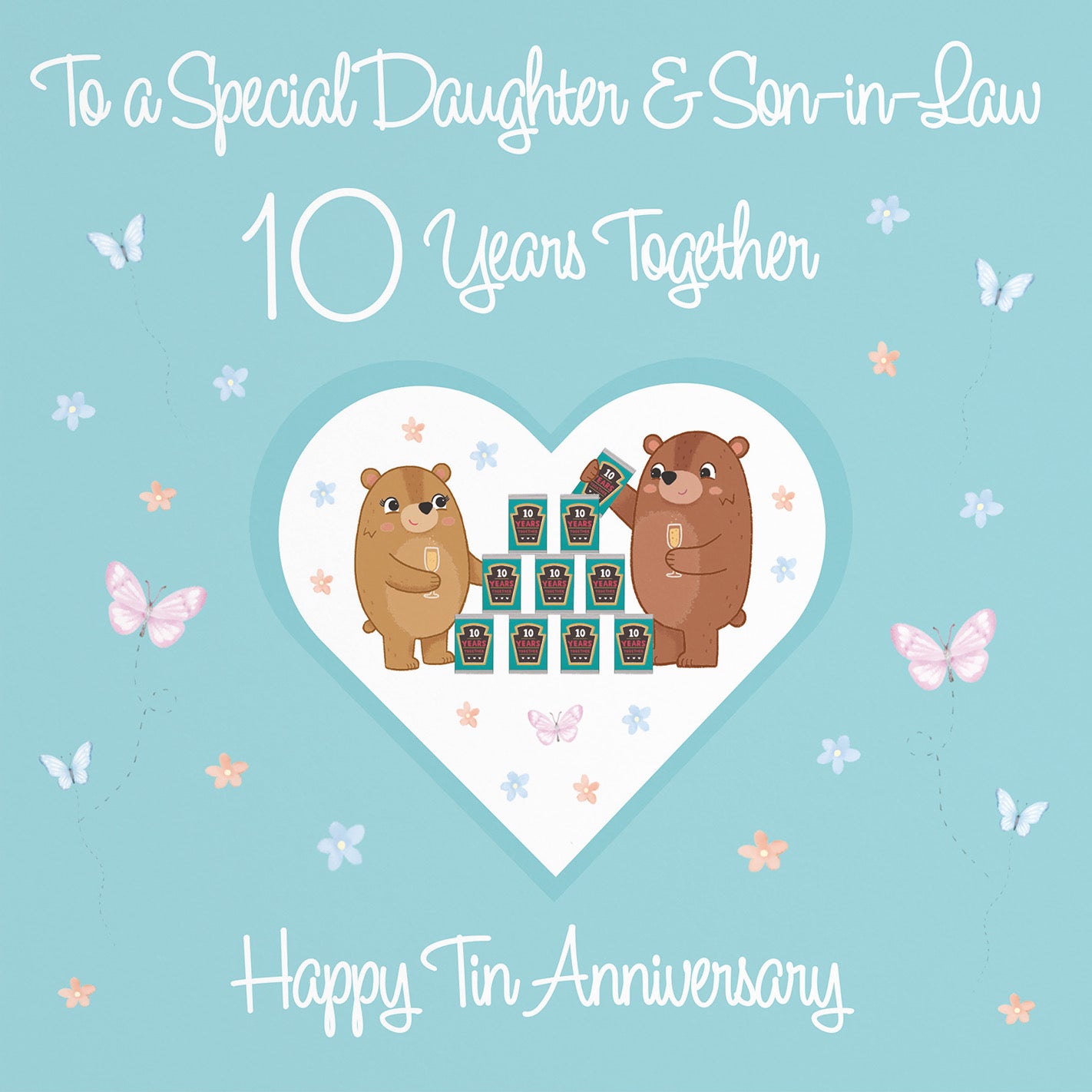 Large Daughter & Son-in-Law 10th Anniversary Card Romantic Meadows - Default Title (B0CXY46FKK)