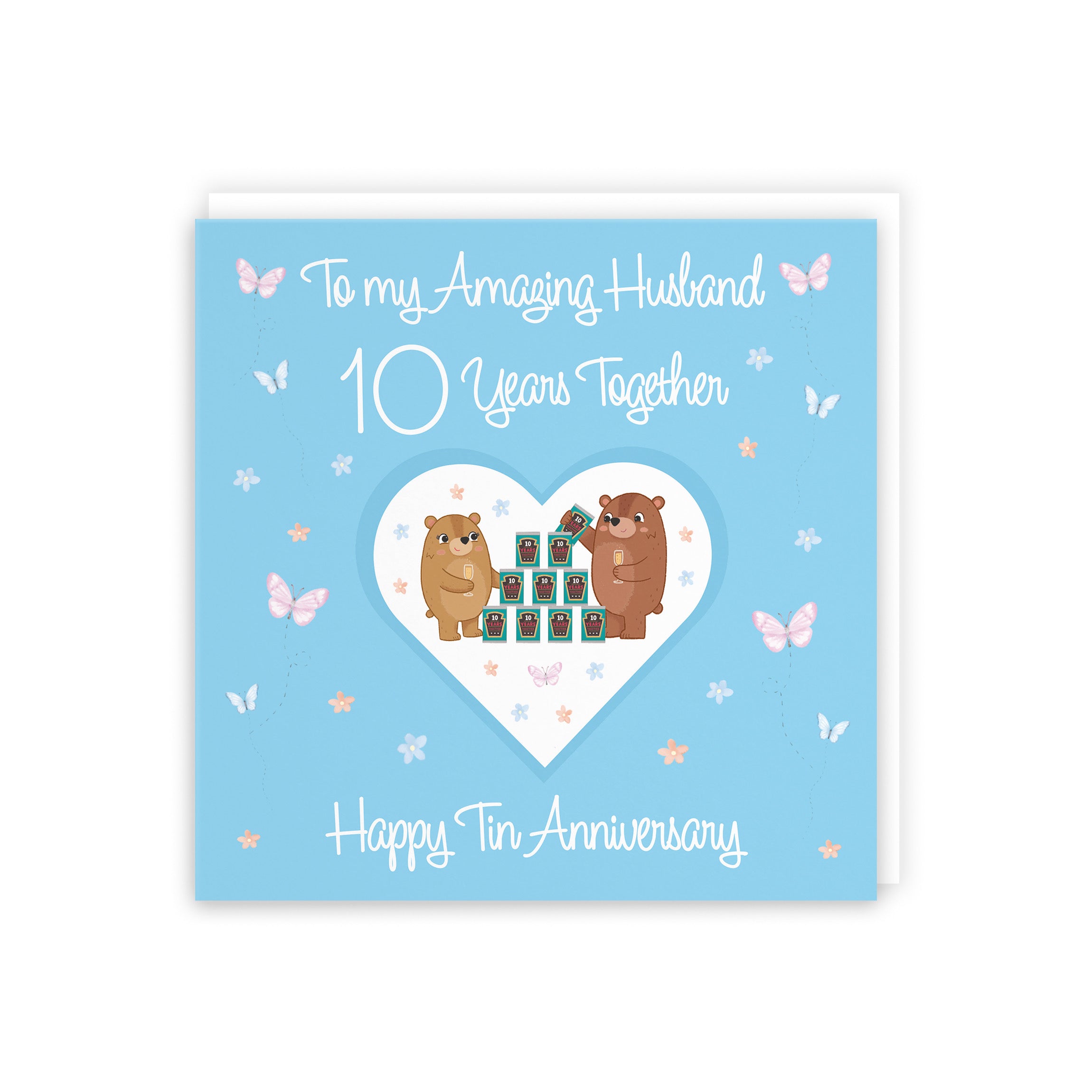 Large Husband 10th Anniversary Card Romantic Meadows - Default Title (B0CXY4CQDC)