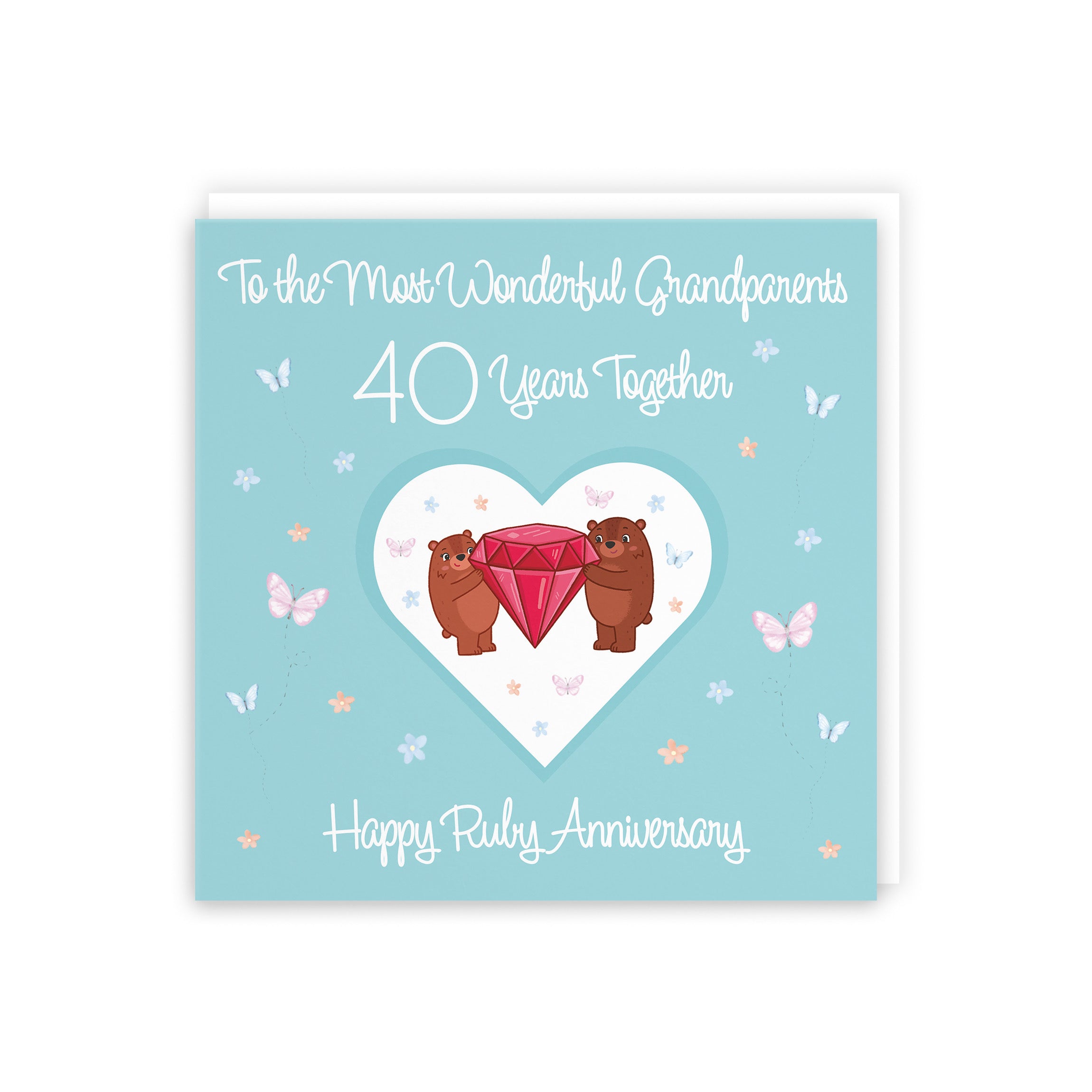 Large Grandparents 40th Anniversary Card Romantic Meadows - Default Title (B0CXY4CQFQ)