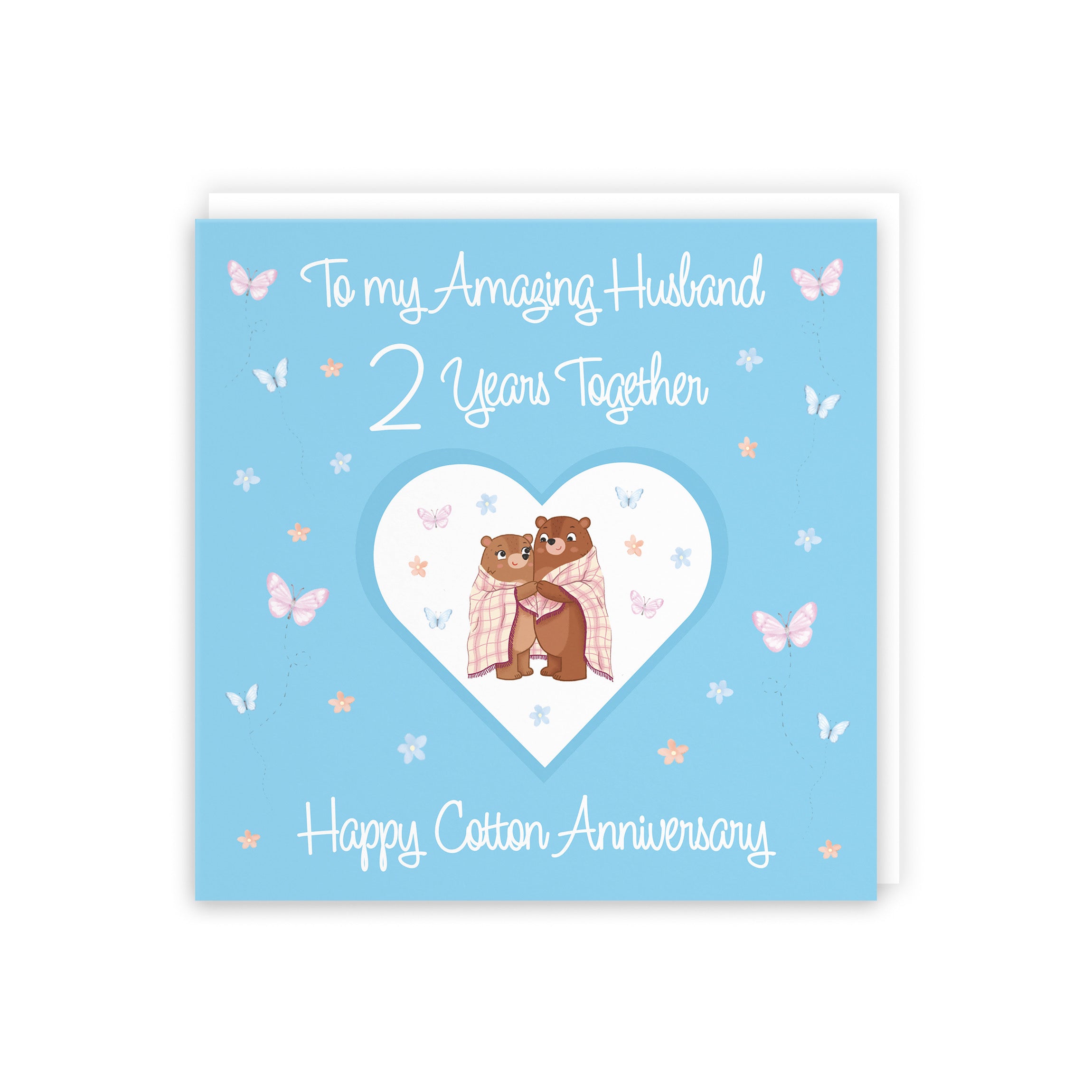 Large Husband 2nd Anniversary Card Romantic Meadows - Default Title (B0CXY4RGXR)