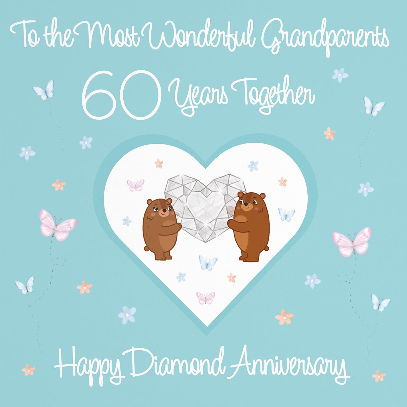 Large Grandparents 60th Anniversary Card Romantic Meadows - Default Title (B0CXY4XRFB)