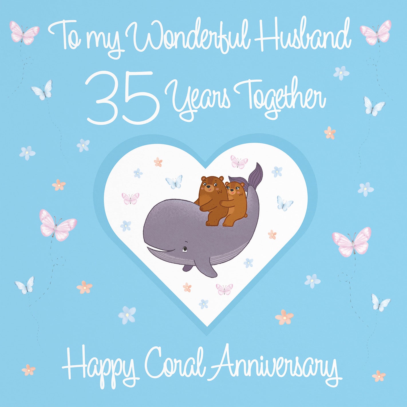 Large Husband 35th Anniversary Card Romantic Meadows - Default Title (B0CXY4Y91S)