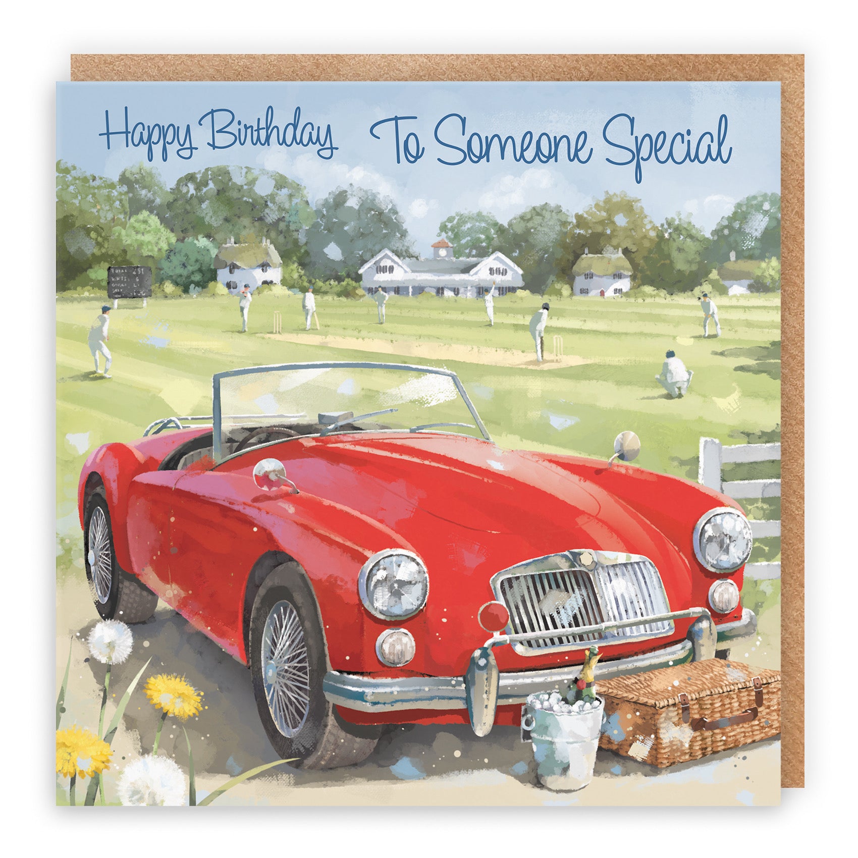 Large Someone Special Birthday Card Classic Car Cricket Match Milo's Gallery - Default Title (B0CXY4Y91T)