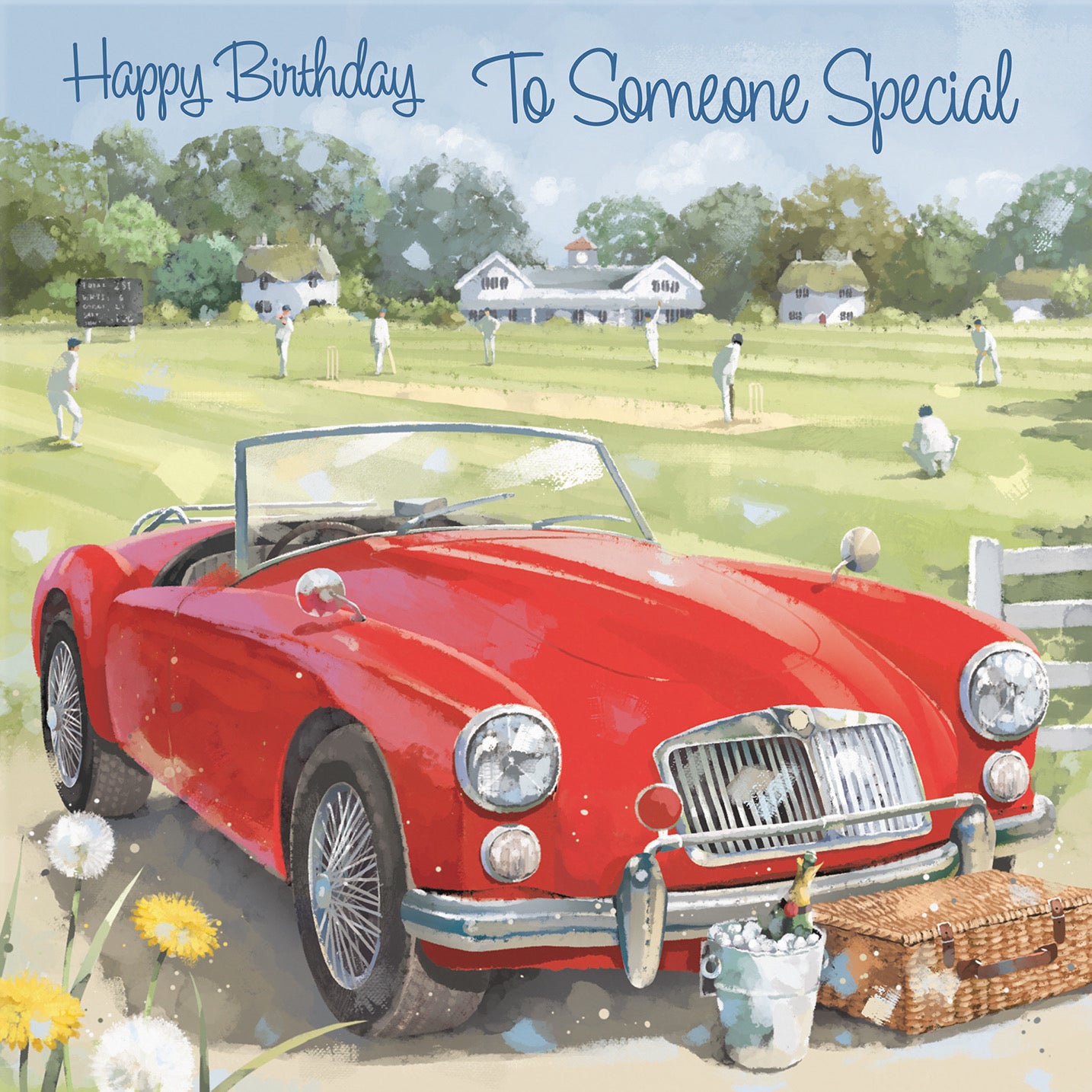 Large Someone Special Birthday Card Classic Car Cricket Match Milo's Gallery - Default Title (B0CXY4Y91T)