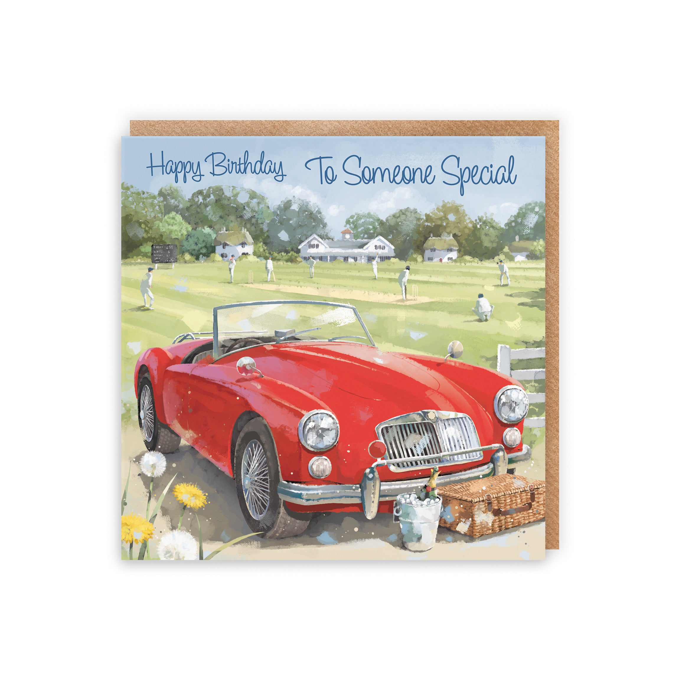 Large Someone Special Birthday Card Classic Car Cricket Match Milo's Gallery - Default Title (B0CXY4Y91T)