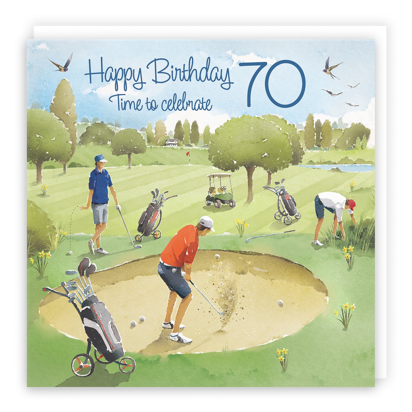 Large Golfing 70th Birthday Card Milo's Gallery - Default Title (B0CXY4Z167)