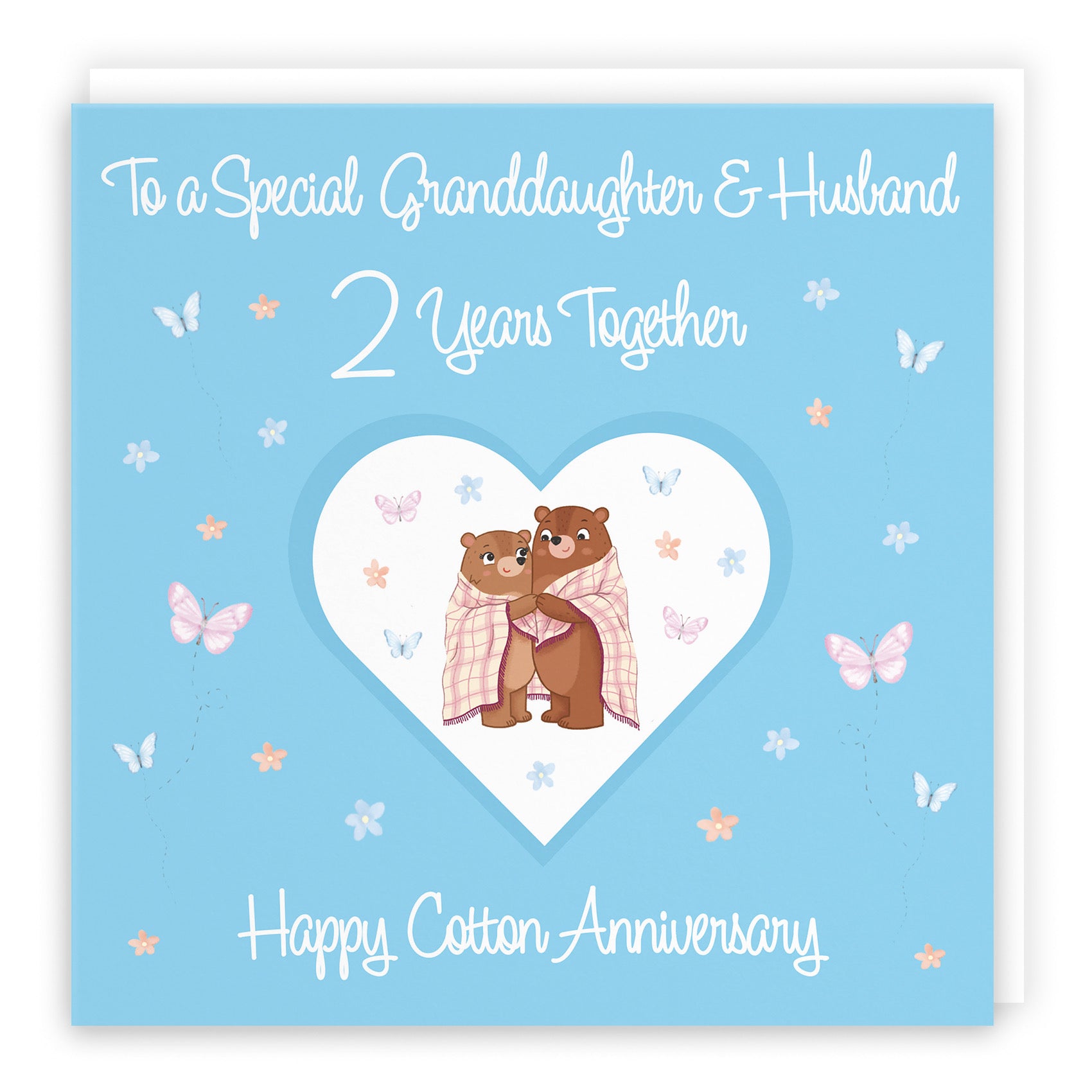 Large Granddaughter & Husband 2nd Anniversary Card Romantic Meadows - Default Title (B0CXY572FD)