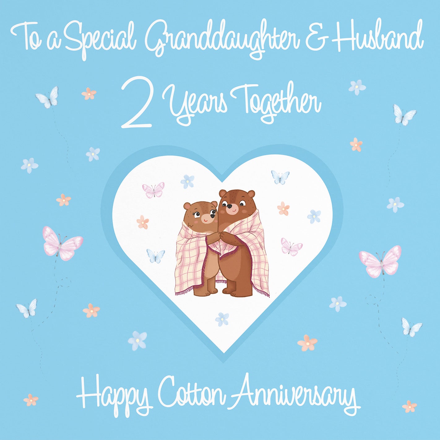 Large Granddaughter & Husband 2nd Anniversary Card Romantic Meadows - Default Title (B0CXY572FD)