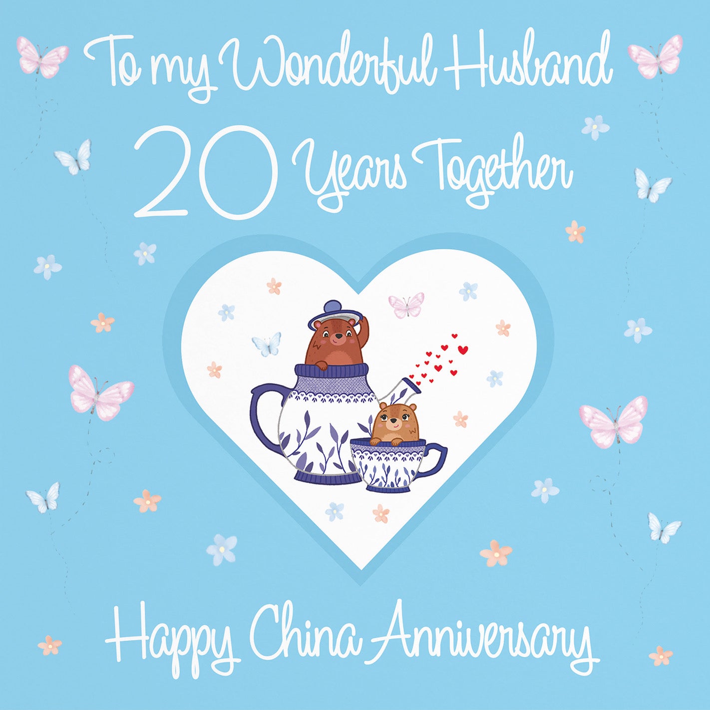 Large Husband 20th Anniversary Card Romantic Meadows - Default Title (B0CXY57FZ7)