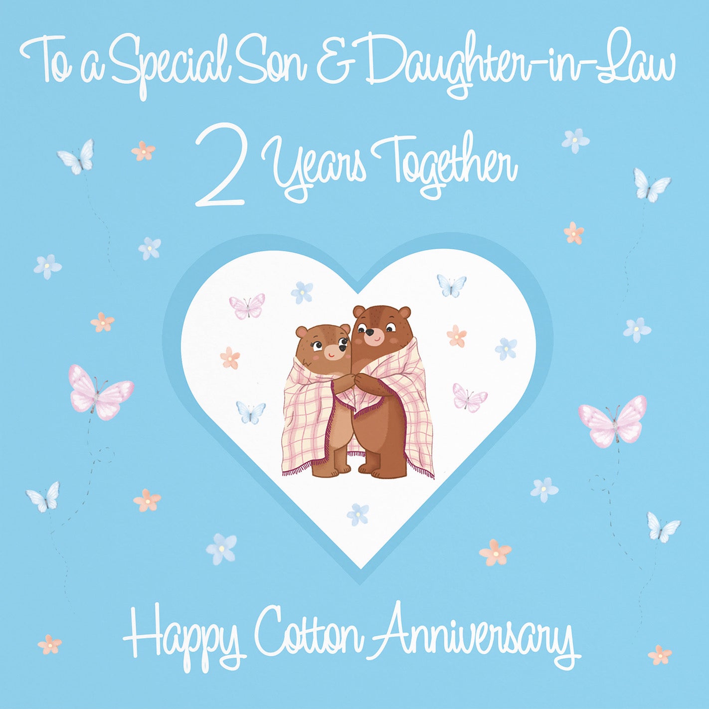 Large Son & Daughter-in-Law 2nd Anniversary Card Romantic Meadows - Default Title (B0CXY5F9P6)