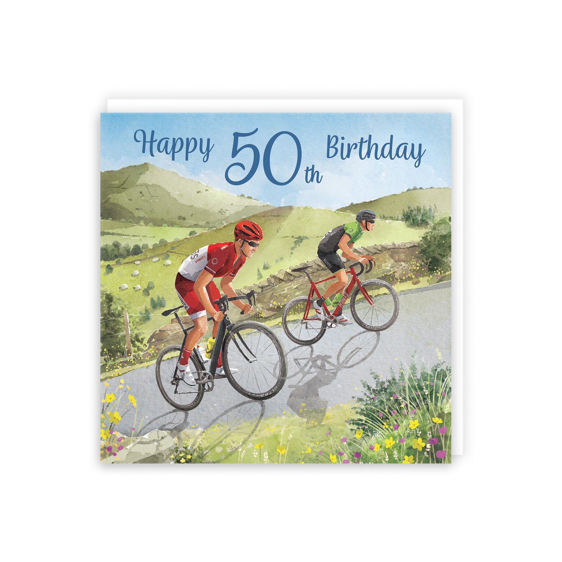 Hunts England - Son-in-law Road Cycling Birthday Card - Hill Climb