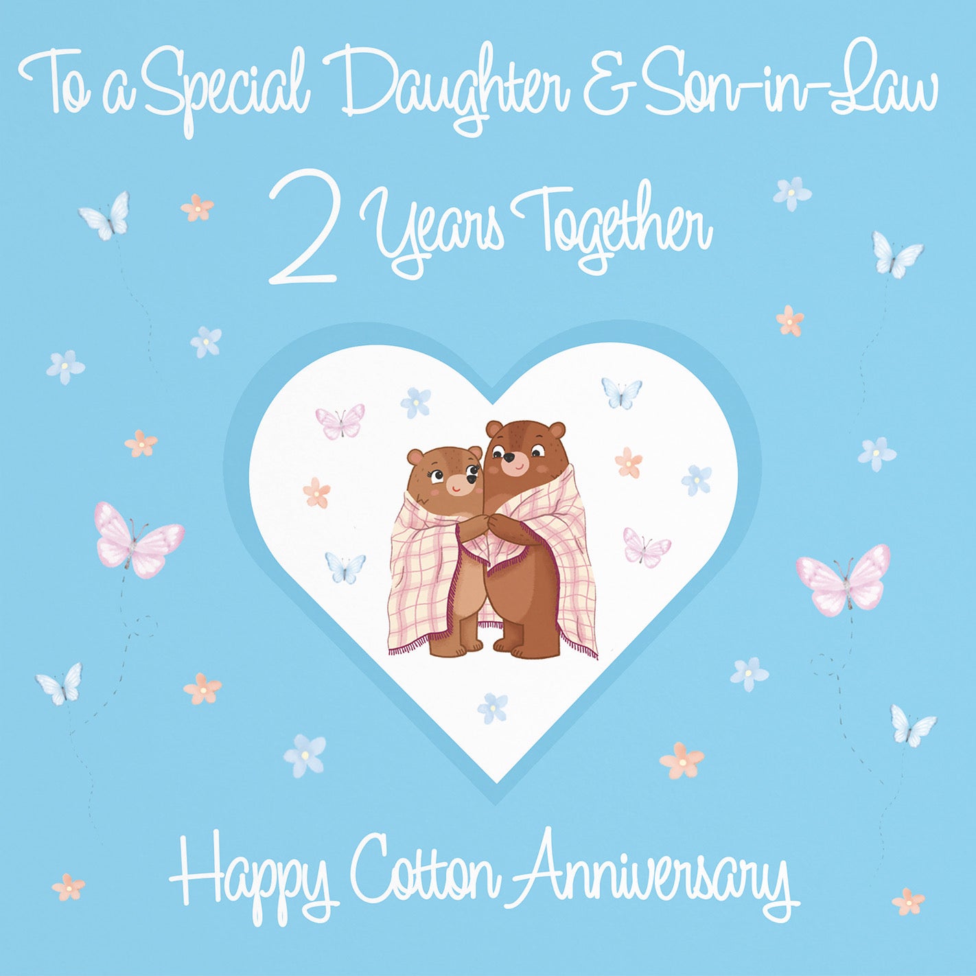 Large Daughter & Son-in-Law 2nd Anniversary Card Romantic Meadows - Default Title (B0CXY5HXP8)