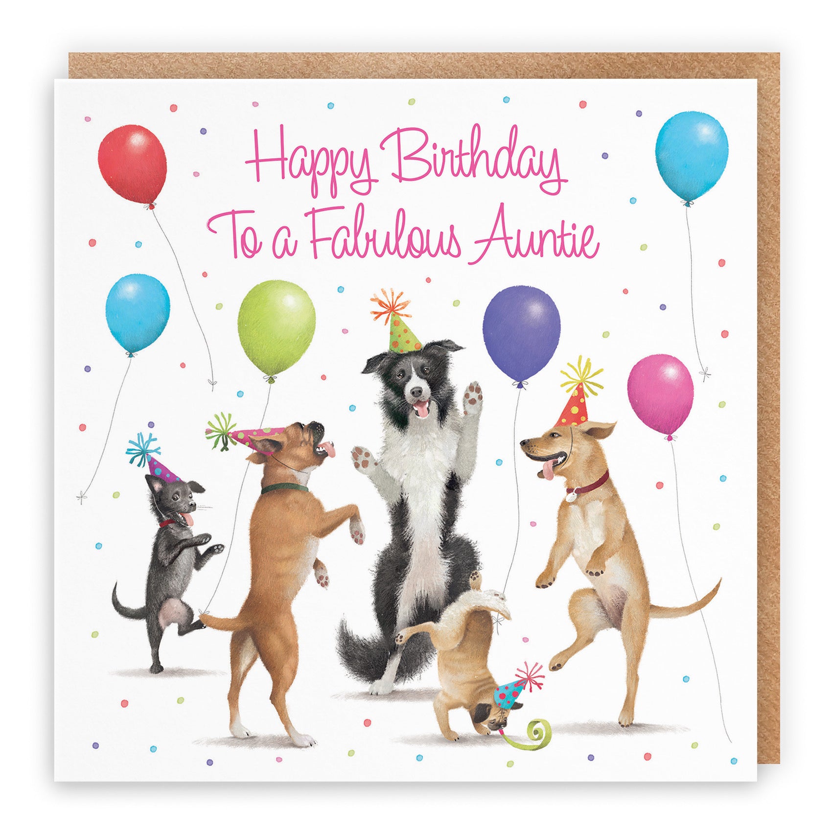 Large Auntie Birthday Card Dancing Dogs Milo's Gallery - Default Title (B0CXY5KFKM)