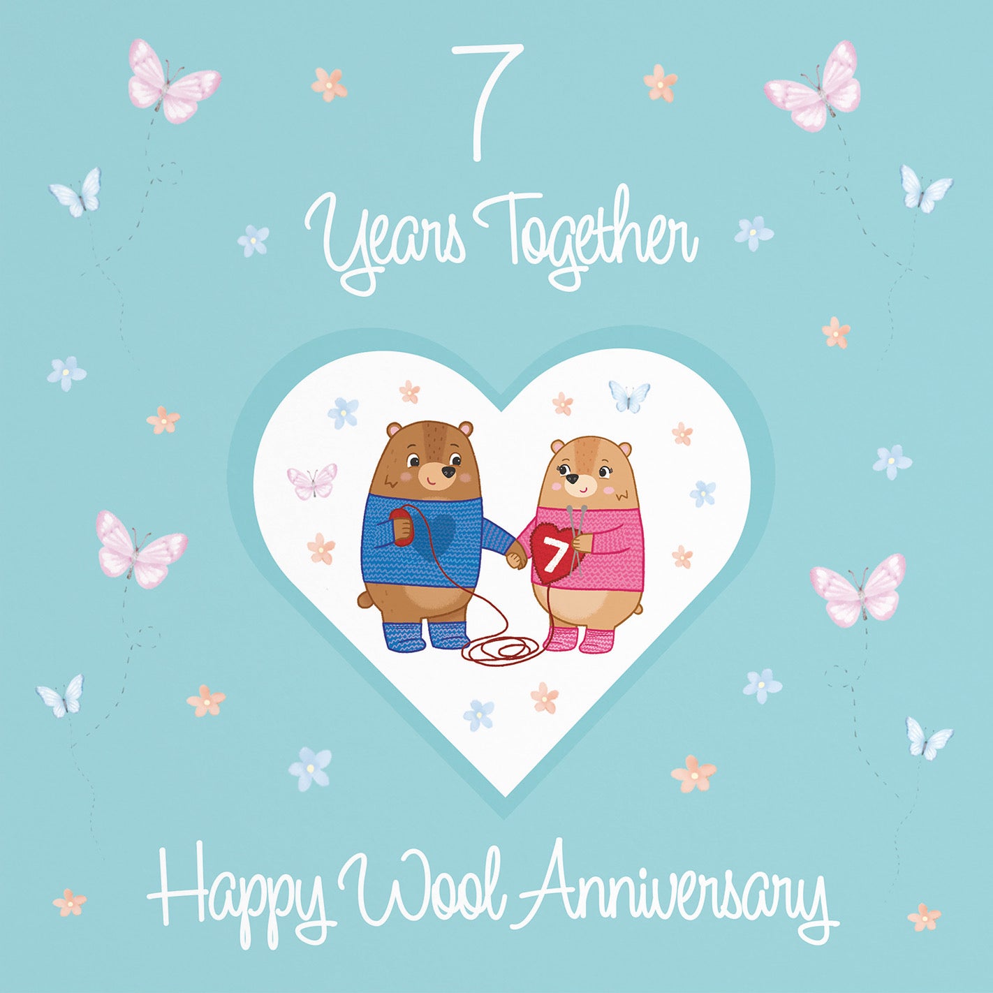 Large 7th Anniversary Card Romantic Meadows - Default Title (B0CXY5NVDV)