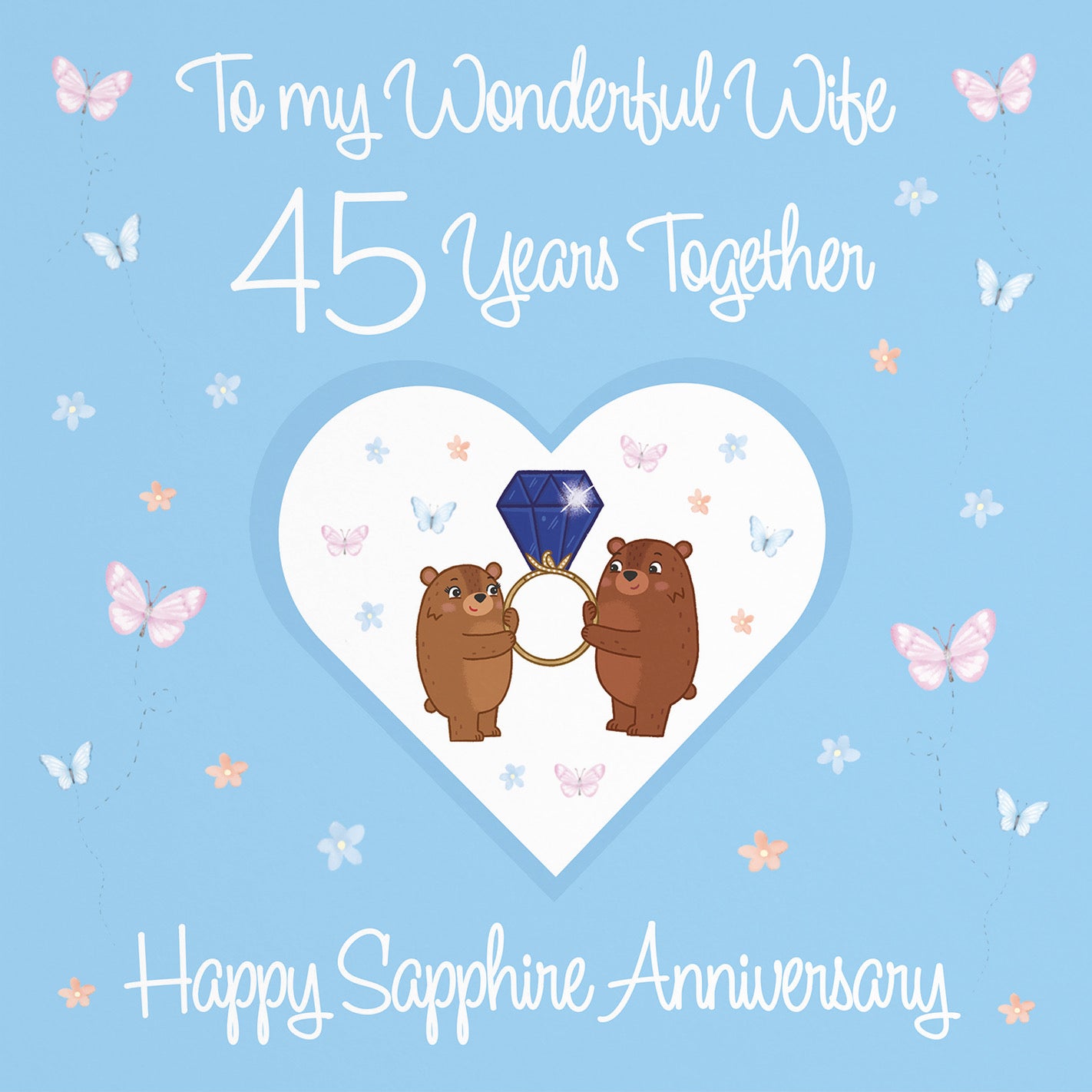 Large Wife 45th Anniversary Card Romantic Meadows - Default Title (B0CXY5RPPN)