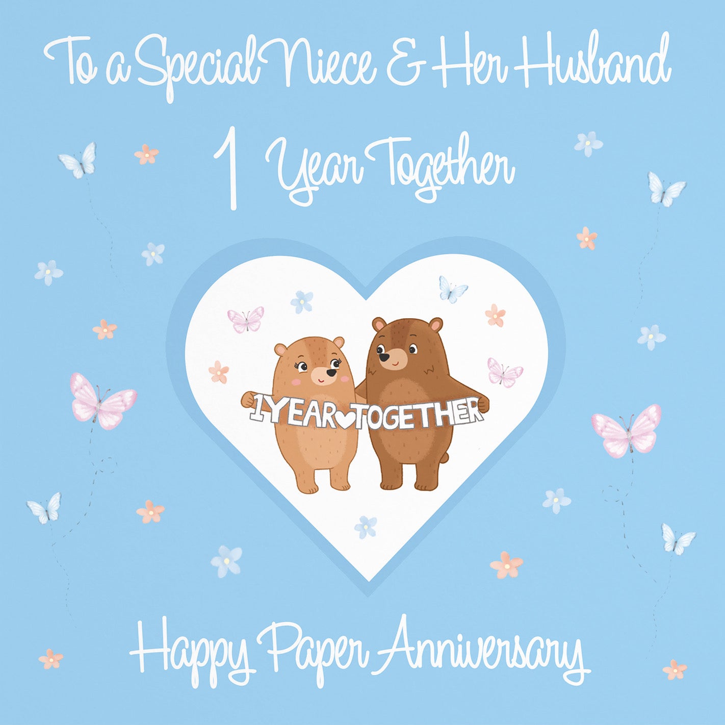 Large Niece & Husband 1st Anniversary Card Romantic Meadows - Default Title (B0CXY62BVT)