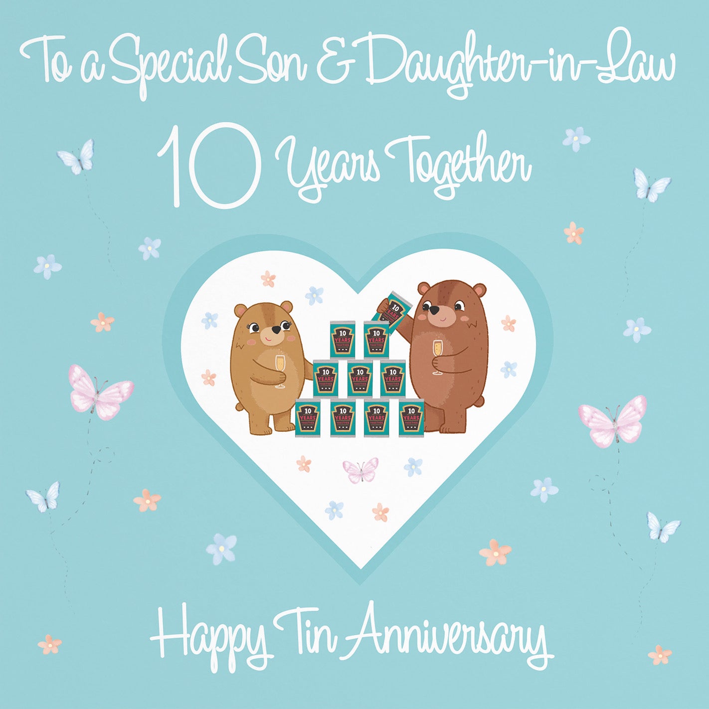 Large Son & Daughter-in-Law 10th Anniversary Card Romantic Meadows - Default Title (B0CXY64H1W)