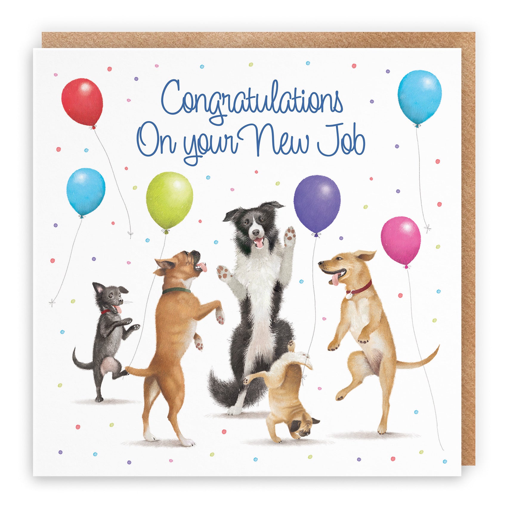Large New Job Congratulations Card Dancing Dogs Milo's Gallery - Default Title (B0CXY66F5Q)