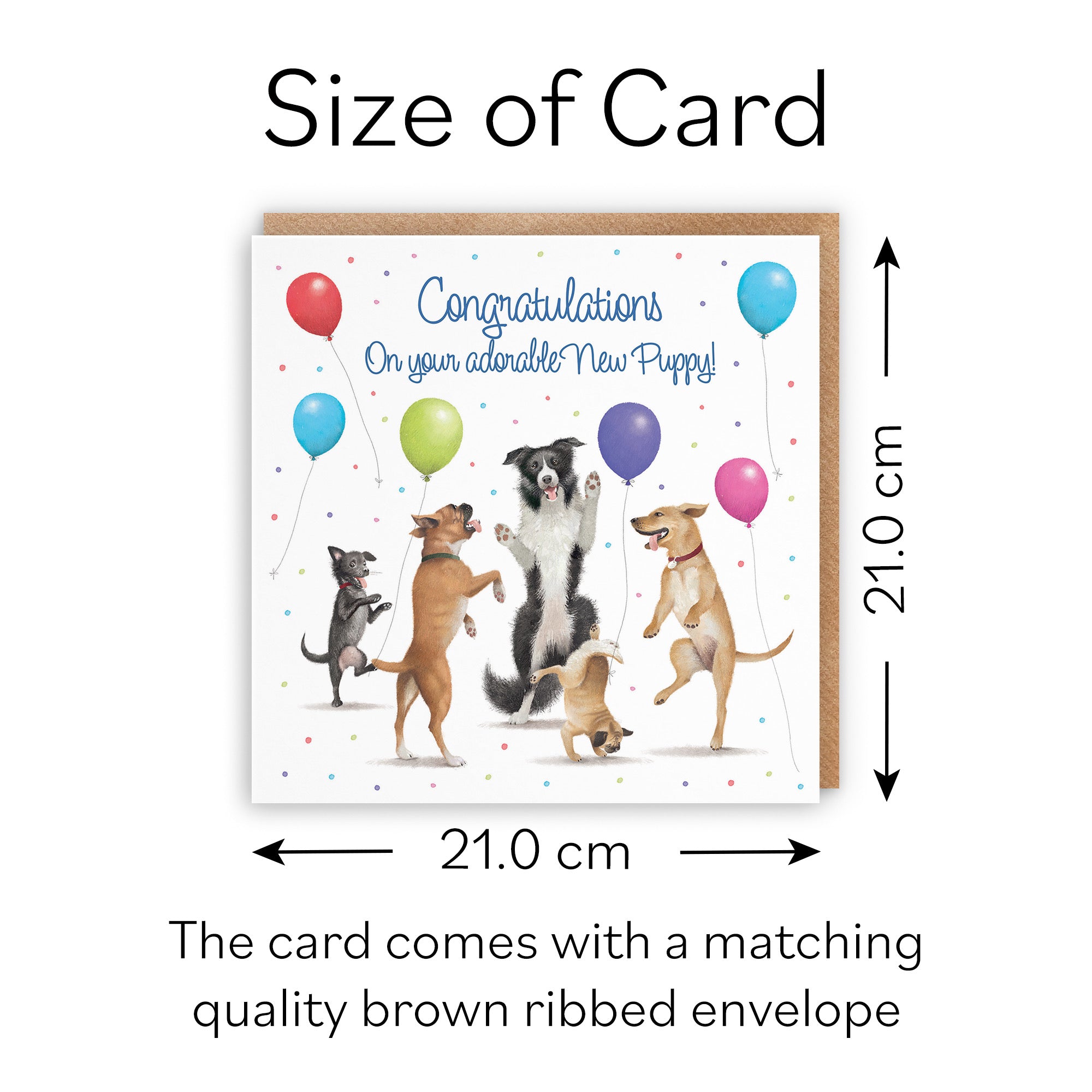 Large New Puppy Congratulations Card Dancing Dogs Milo's Gallery - Default Title (B0CXY66XZ1)