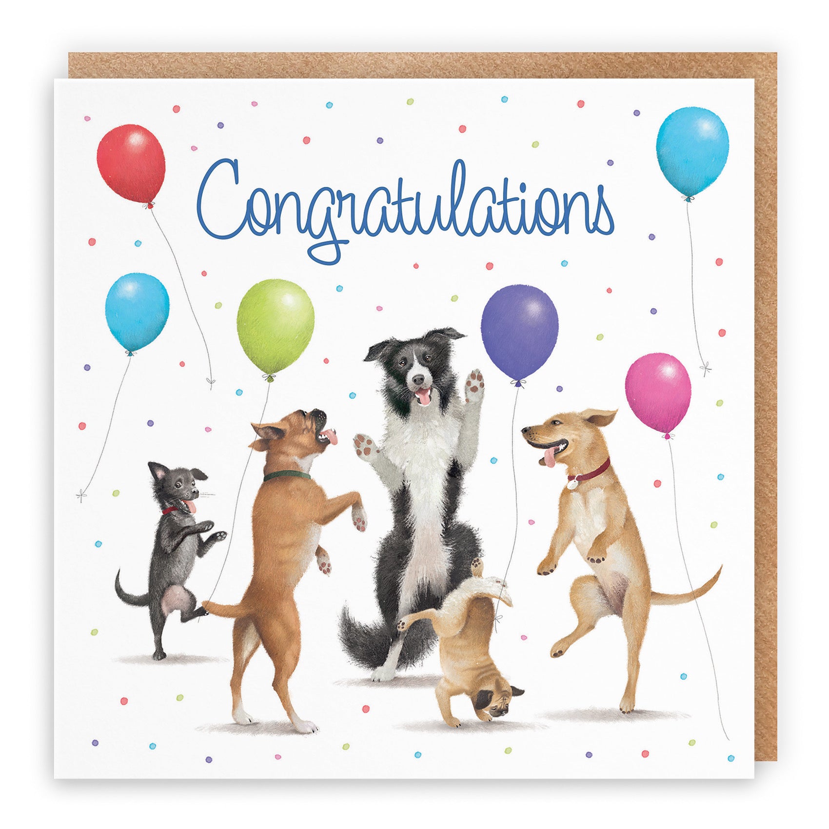 Large Congratulations Card Dancing Dogs Milo's Gallery - Default Title (B0CXY67QL8)