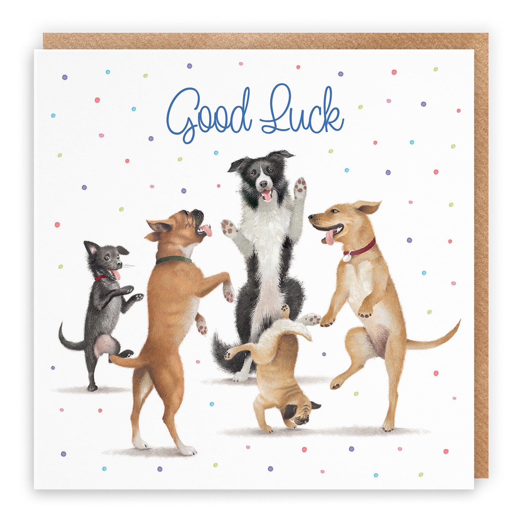 Large Good Luck Card Dancing Dogs Milo's Gallery - Default Title (B0CXY67VXL)
