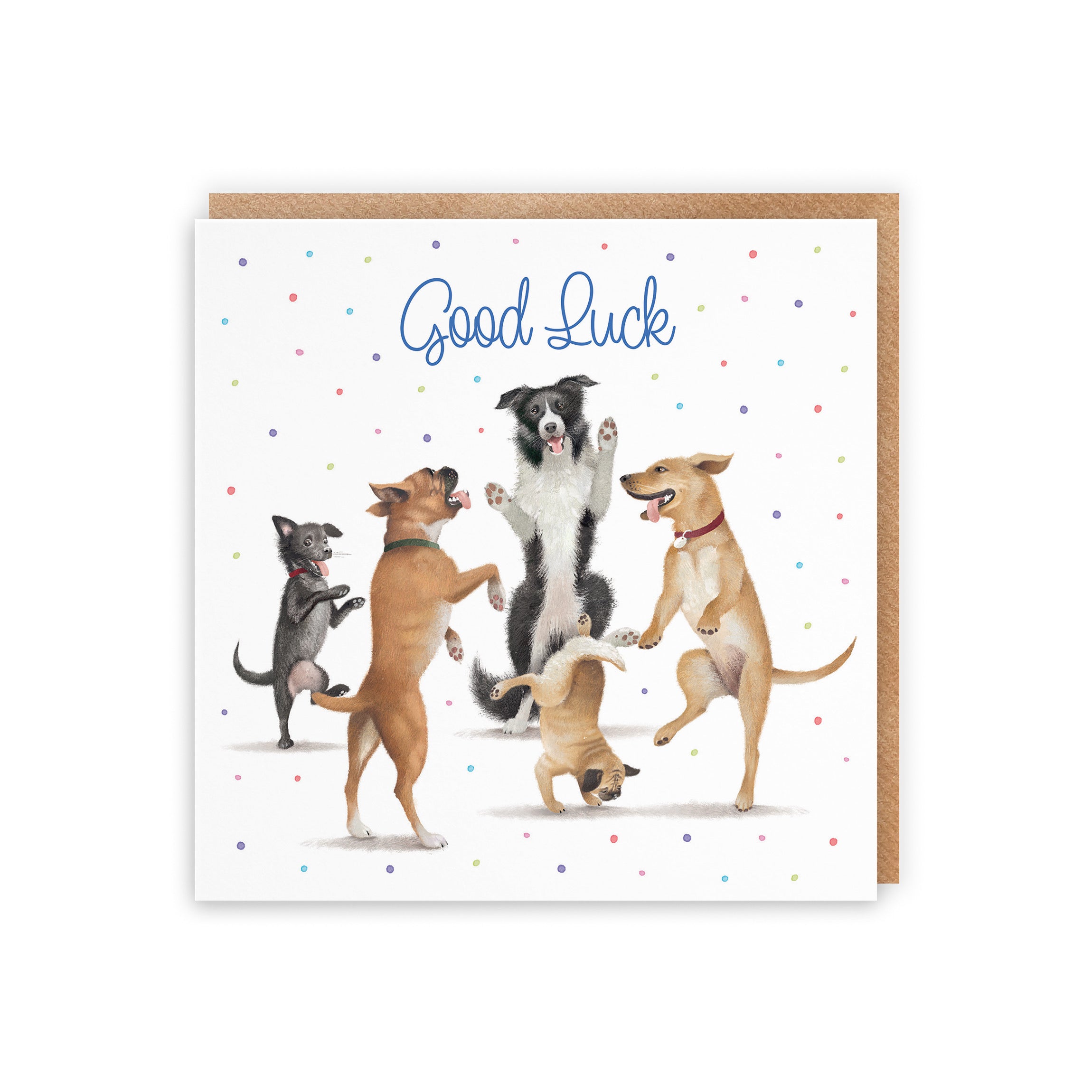 Large Good Luck Card Dancing Dogs Milo's Gallery - Default Title (B0CXY67VXL)