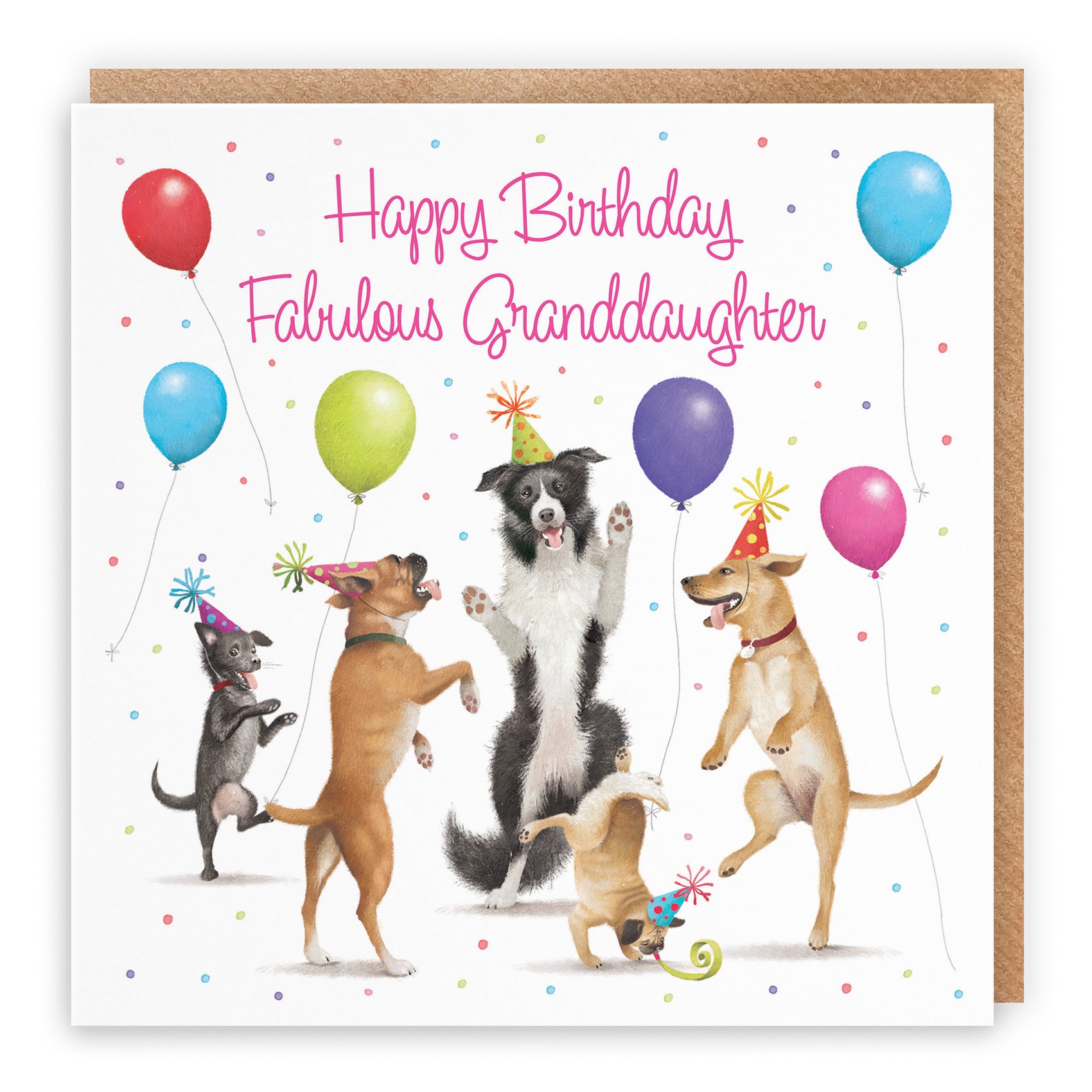 Large Granddaughter Birthday Card Dancing Dogs Milo's Gallery - Default Title (B0CXY6FP5C)