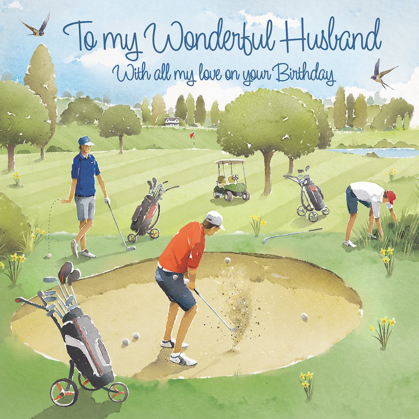 Large Husband Golfing Birthday Card Milo's Gallery - Default Title (B0CXY6YH9W)