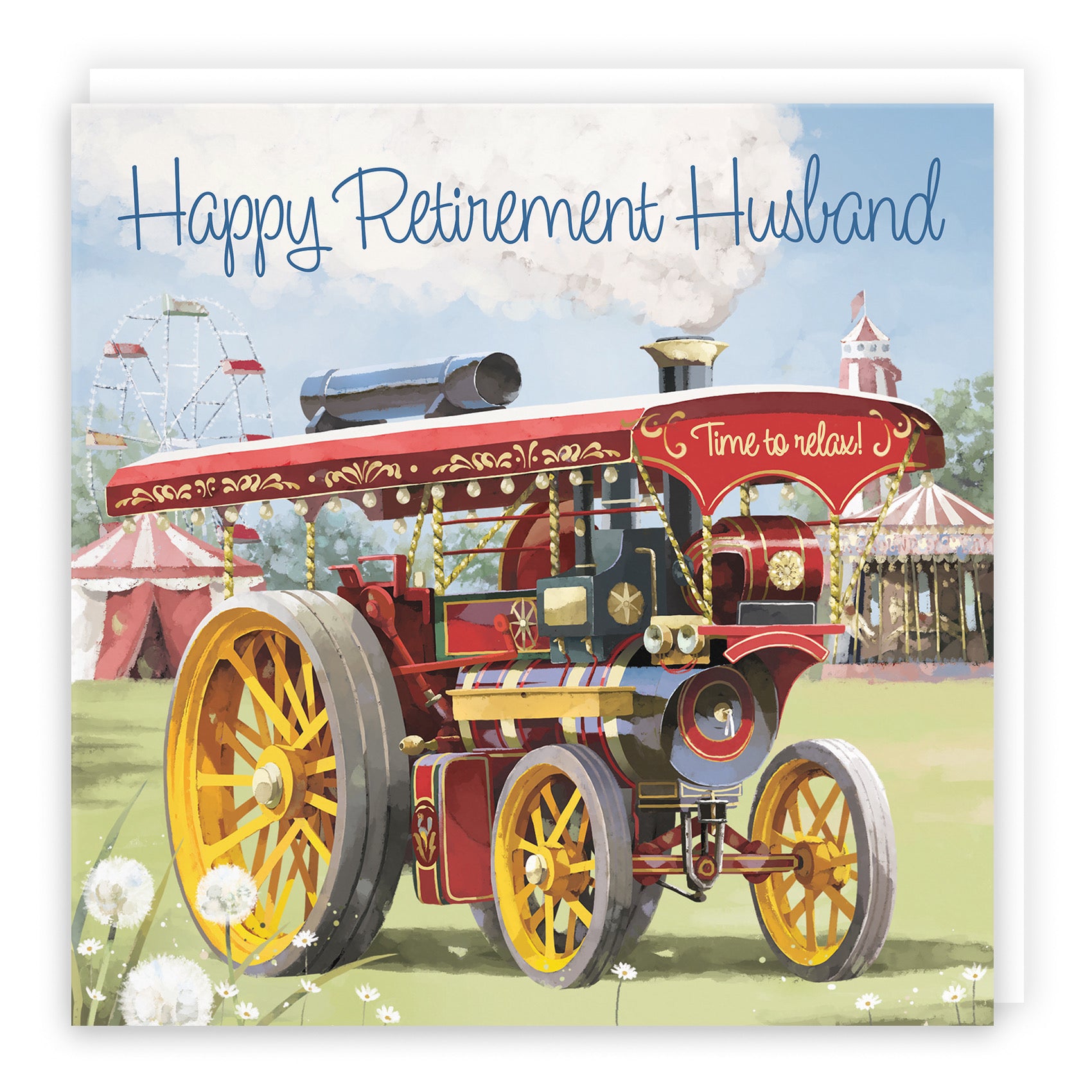 Large Husband Traction Engine Retirement Card Milo's Gallery - Default Title (B0CXY75H46)