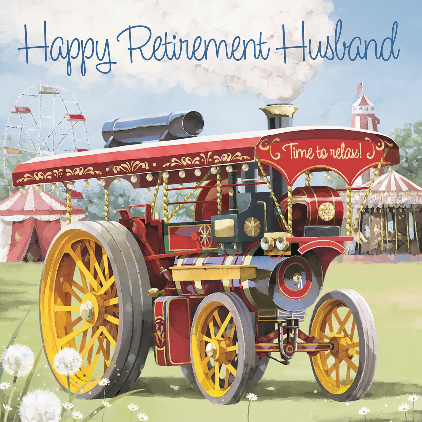 Large Husband Traction Engine Retirement Card Milo's Gallery - Default Title (B0CXY75H46)