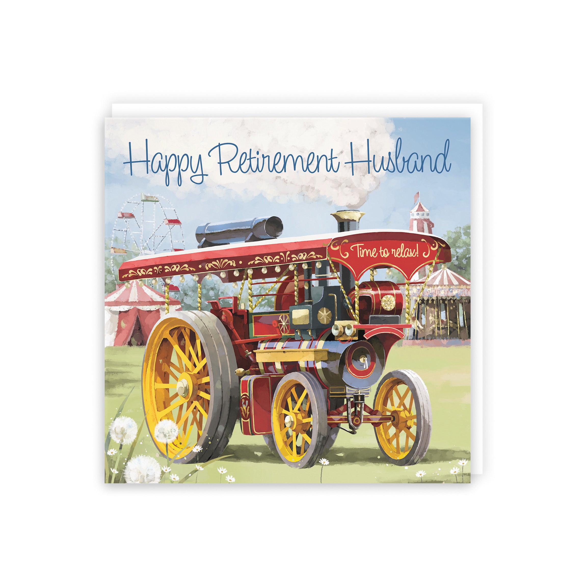 Large Husband Traction Engine Retirement Card Milo's Gallery - Default Title (B0CXY75H46)