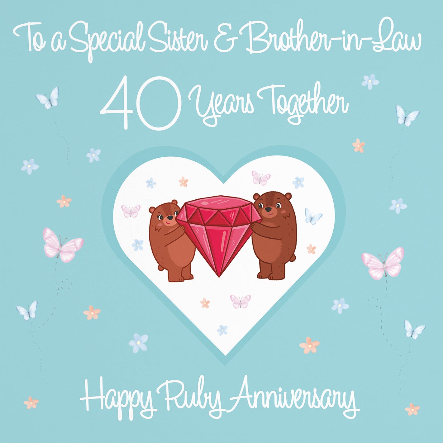 Large Sister & Brother-in-Law 40th Anniversary Card Romantic Meadows - Default Title (B0CXY7B1L5)