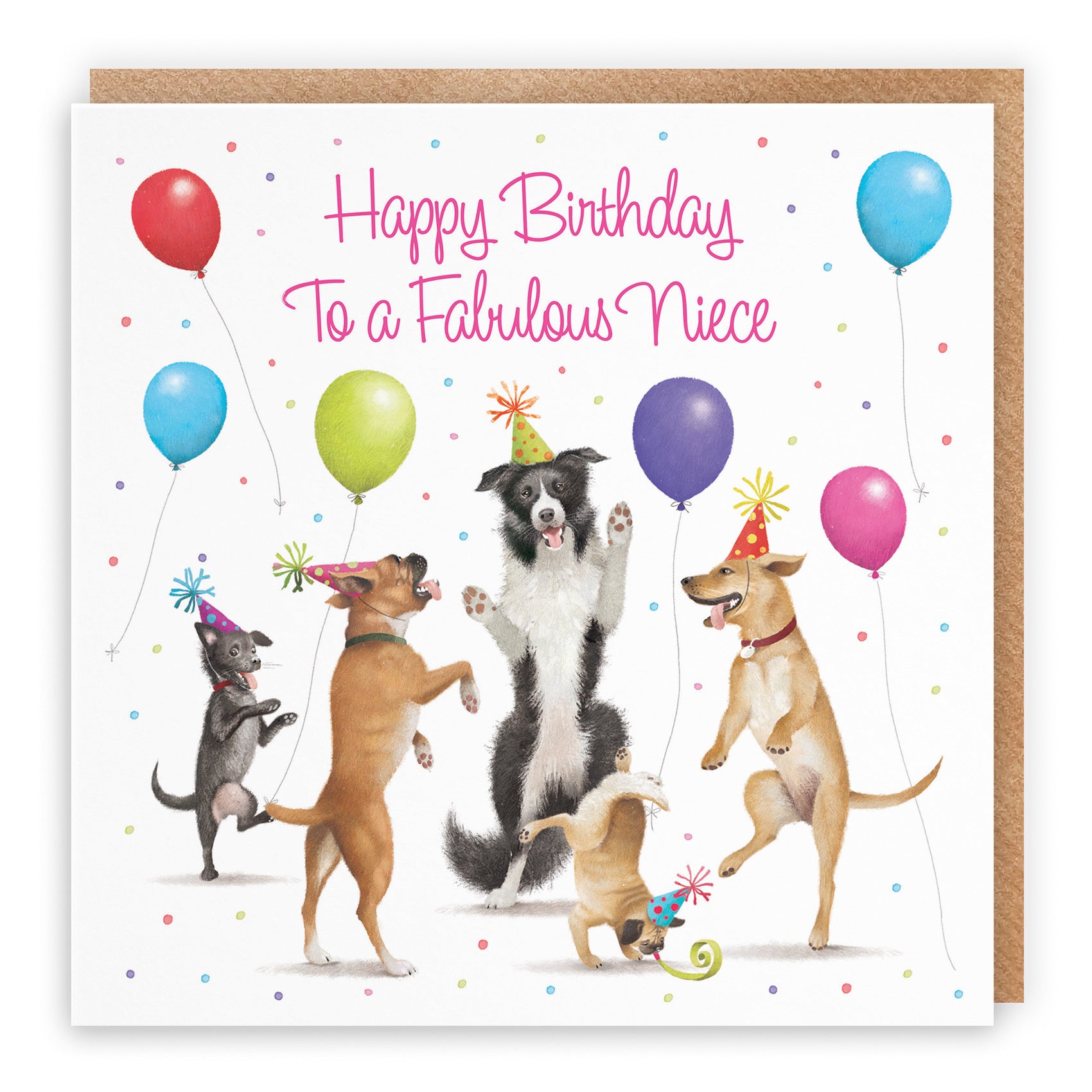 Large Niece Birthday Card Dancing Dogs Milo's Gallery - Default Title (B0CXY7CT9Y)