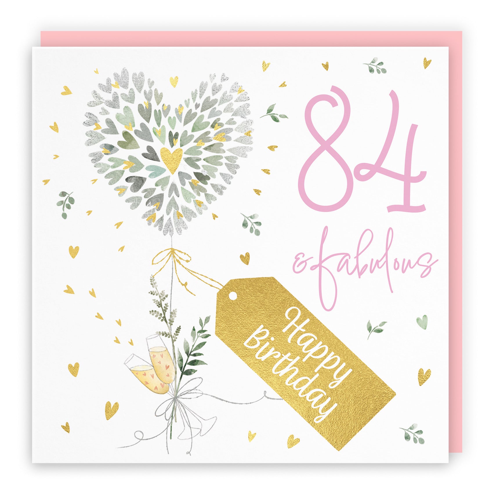 Contemporary Hearts 84th Birthday Card Gold Foil Milo's Gallery - Default Title (B0CY9TK82Y)