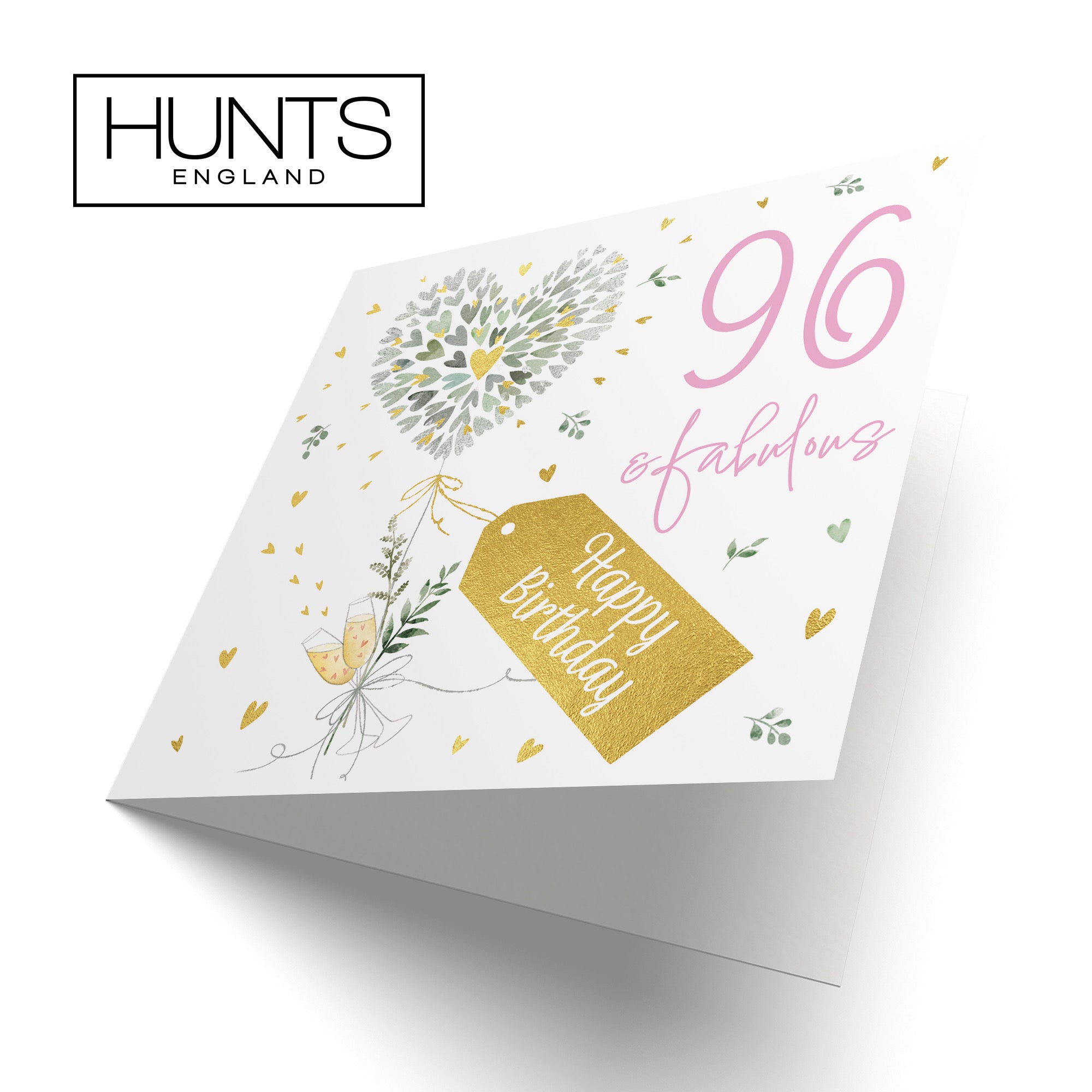 Contemporary Hearts 96th Birthday Card Gold Foil Milo's Gallery - Default Title (B0CY9VSWCW)