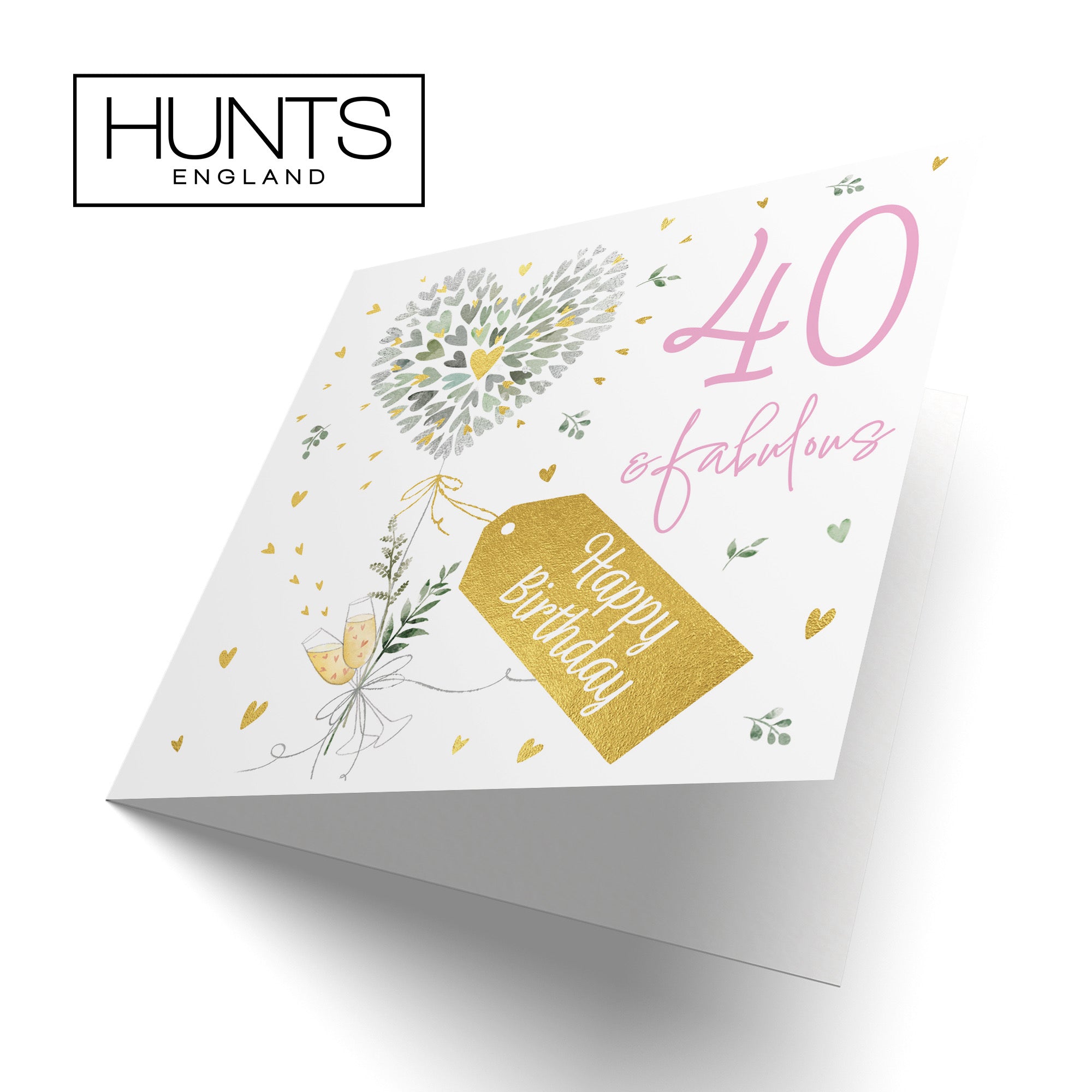 Contemporary Hearts 40th Birthday Card Gold Foil Milo's Gallery - Default Title (B0CY9W377C)