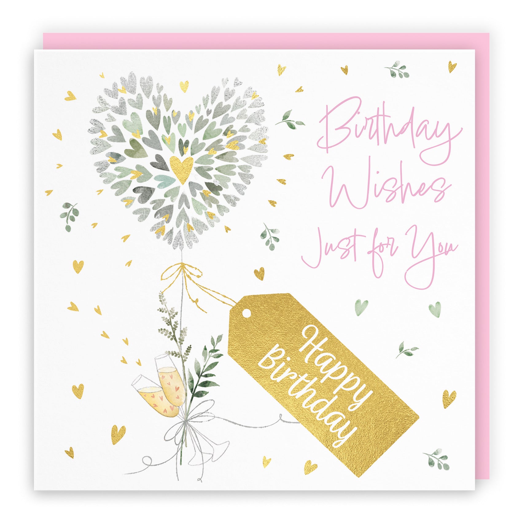 Contemporary Hearts Birthday Card Gold Foil Milo's Gallery - Default Title (B0CY9WB6FR)