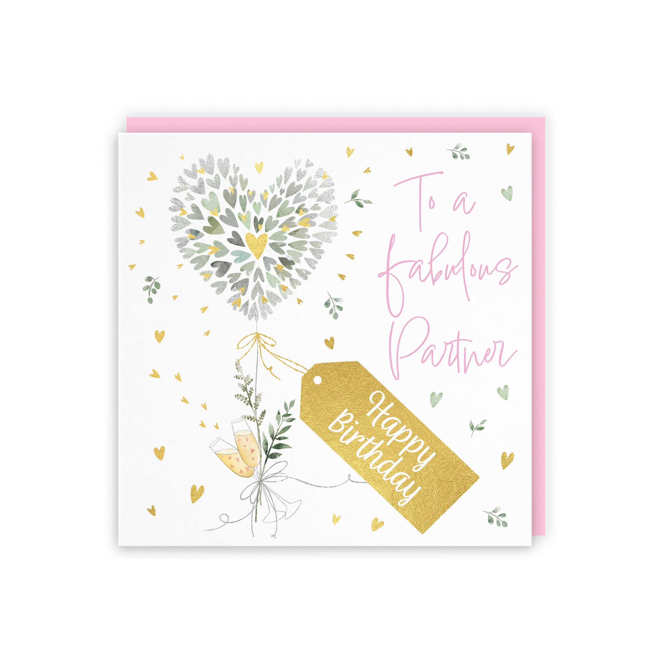 Partner Contemporary Hearts Birthday Card Gold Foil Milo's Gallery - Default Title (B0CY9WQYBZ)