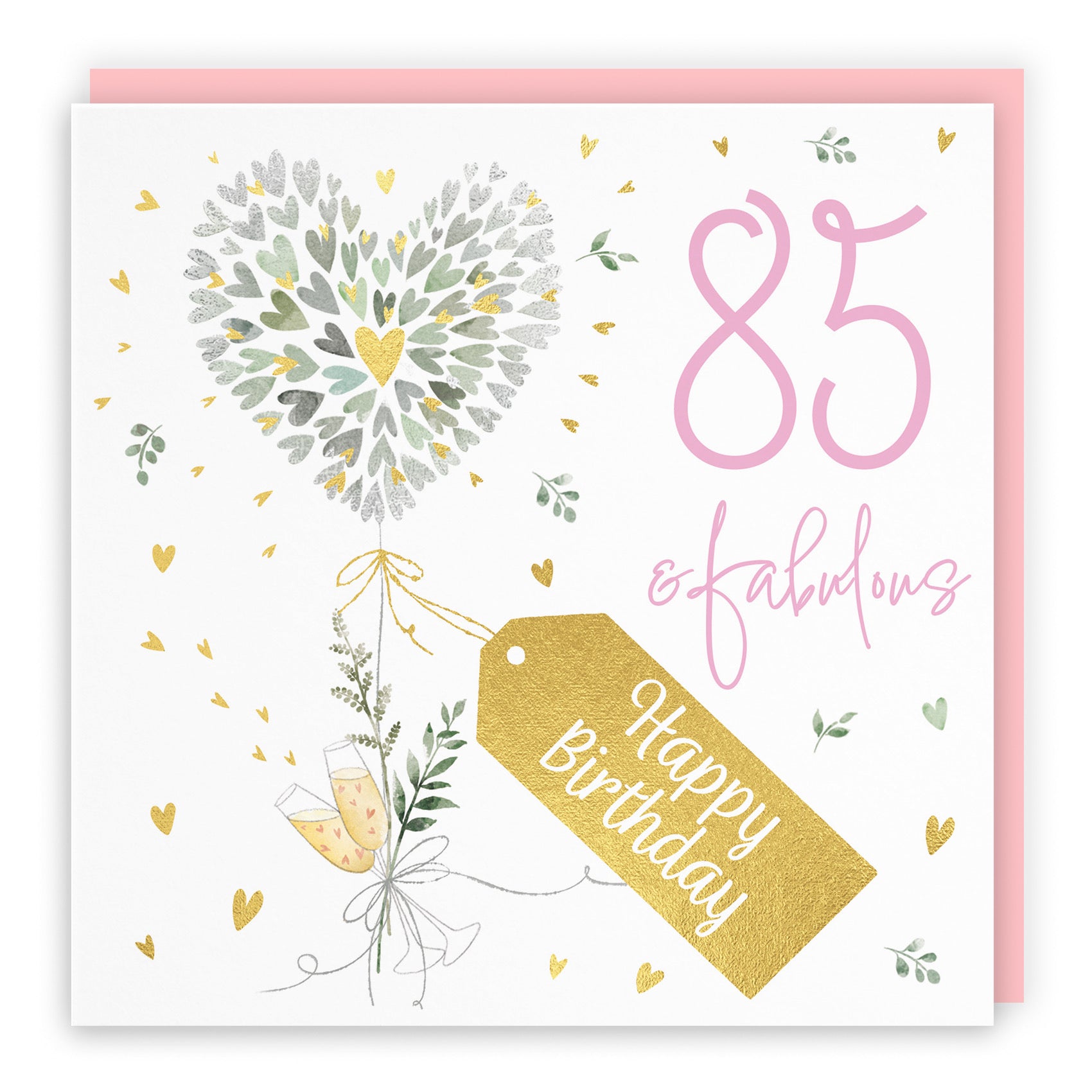 Contemporary Hearts 85th Birthday Card Gold Foil Milo's Gallery - Default Title (B0CY9WT4YR)