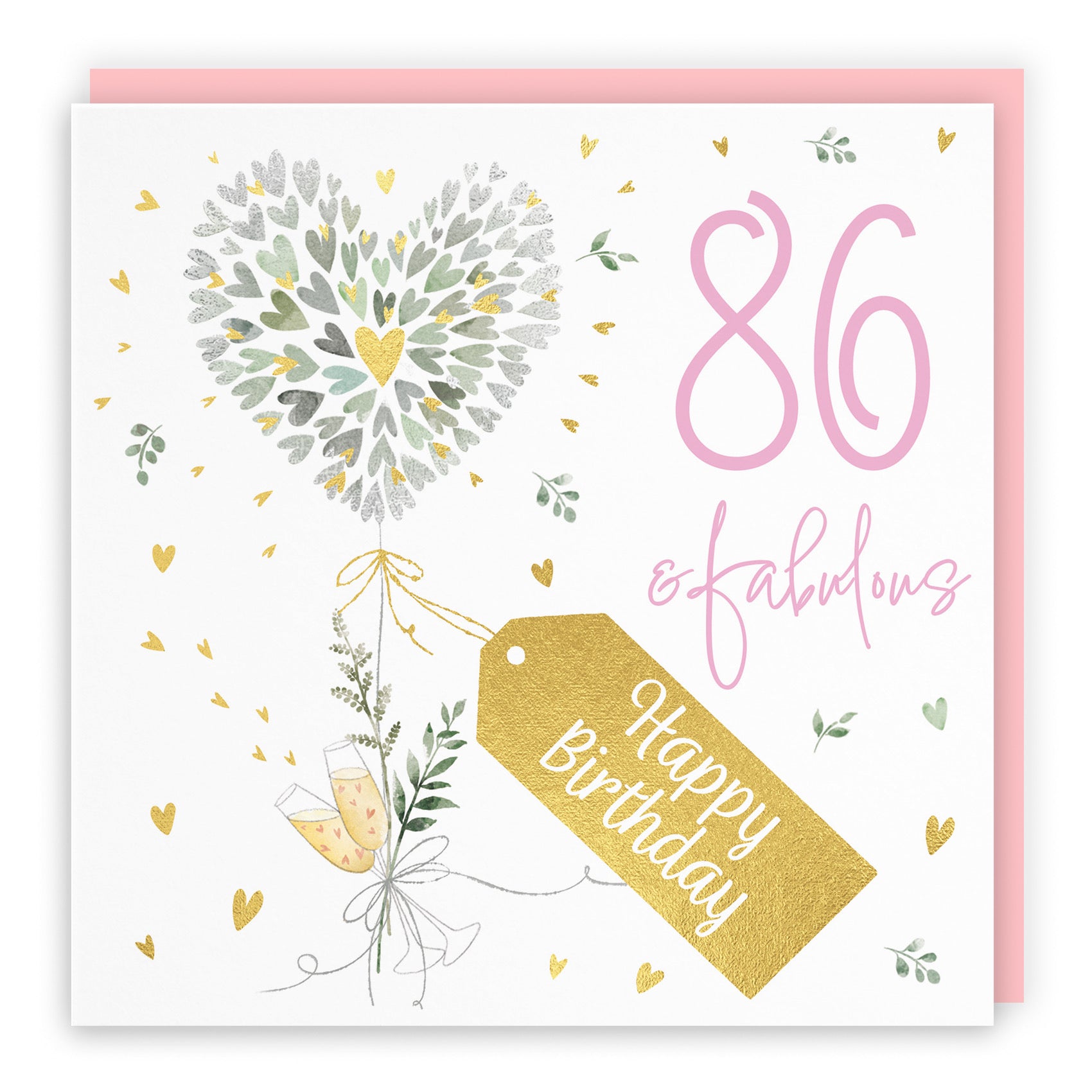 Contemporary Hearts 86th Birthday Card Gold Foil Milo's Gallery - Default Title (B0CY9X16MJ)