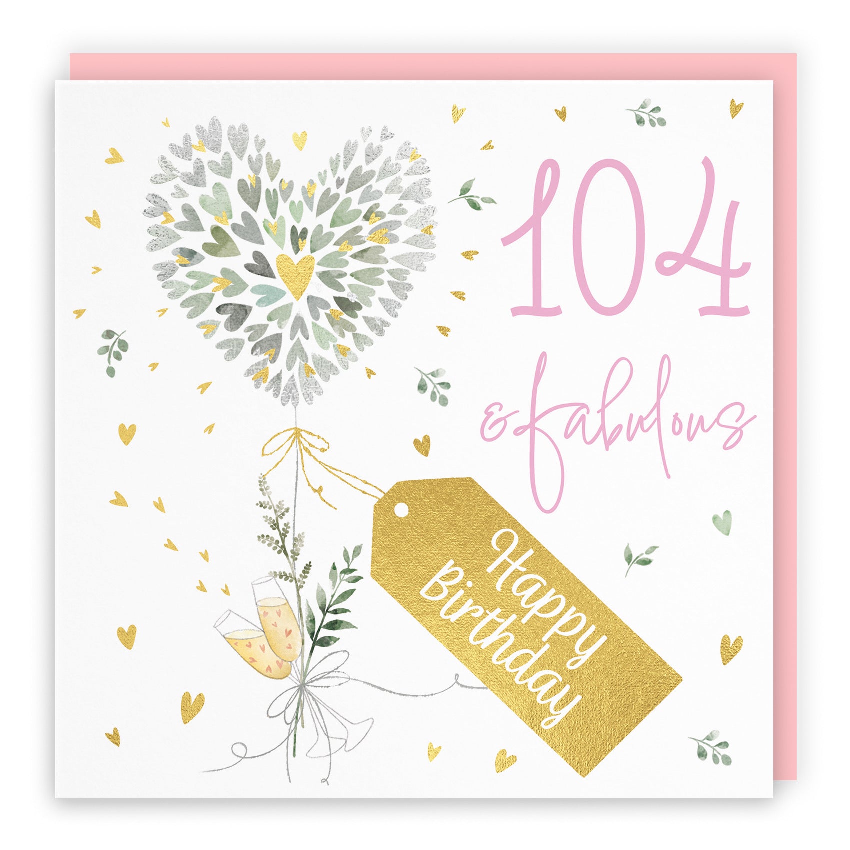 Contemporary Hearts 104th Birthday Card Gold Foil Milo's Gallery - Default Title (B0CY9X4W6L)