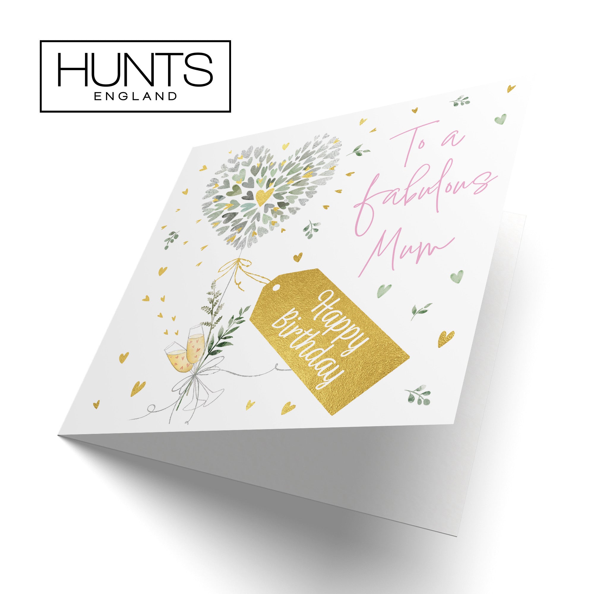 Mum Contemporary Hearts Birthday Card Gold Foil Milo's Gallery - Default Title (B0CY9XCJ5D)