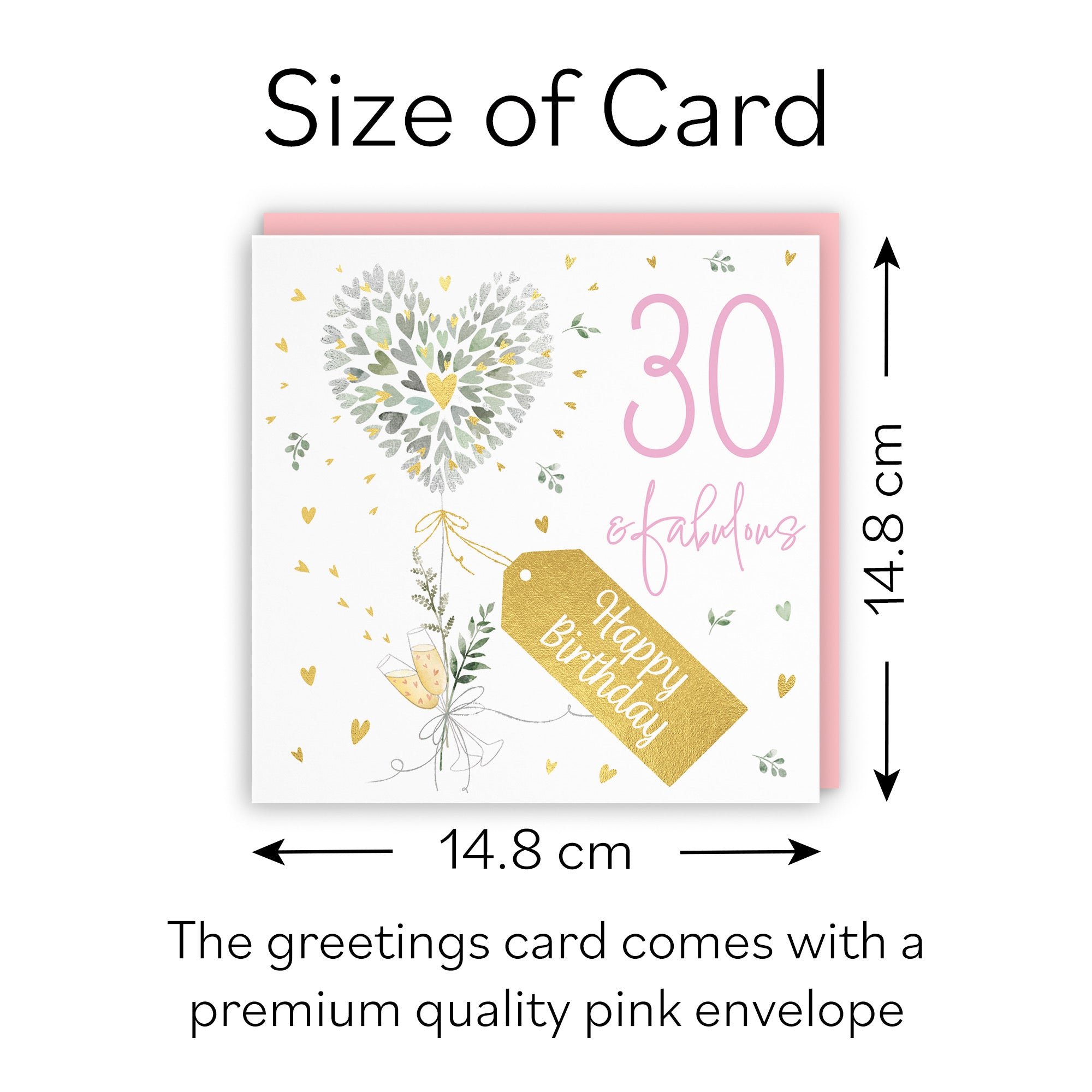 Contemporary Hearts 30th Birthday Card Gold Foil Milo's Gallery - Default Title (B0CY9XQY4F)