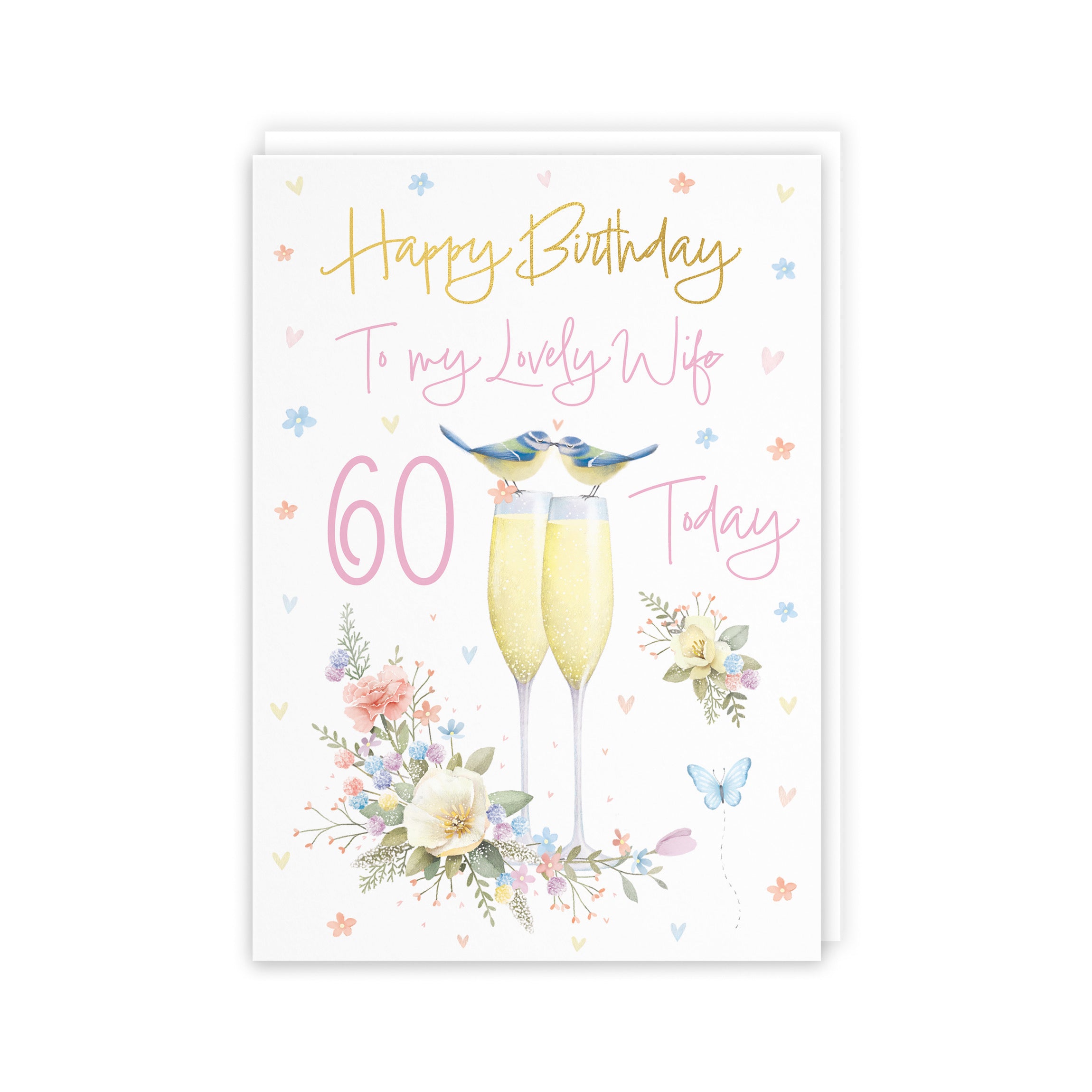 60th Wife Champagne Flutes Gold Foil Birthday Card Milo's Gallery - Default Title (B0CZ4883HZ)