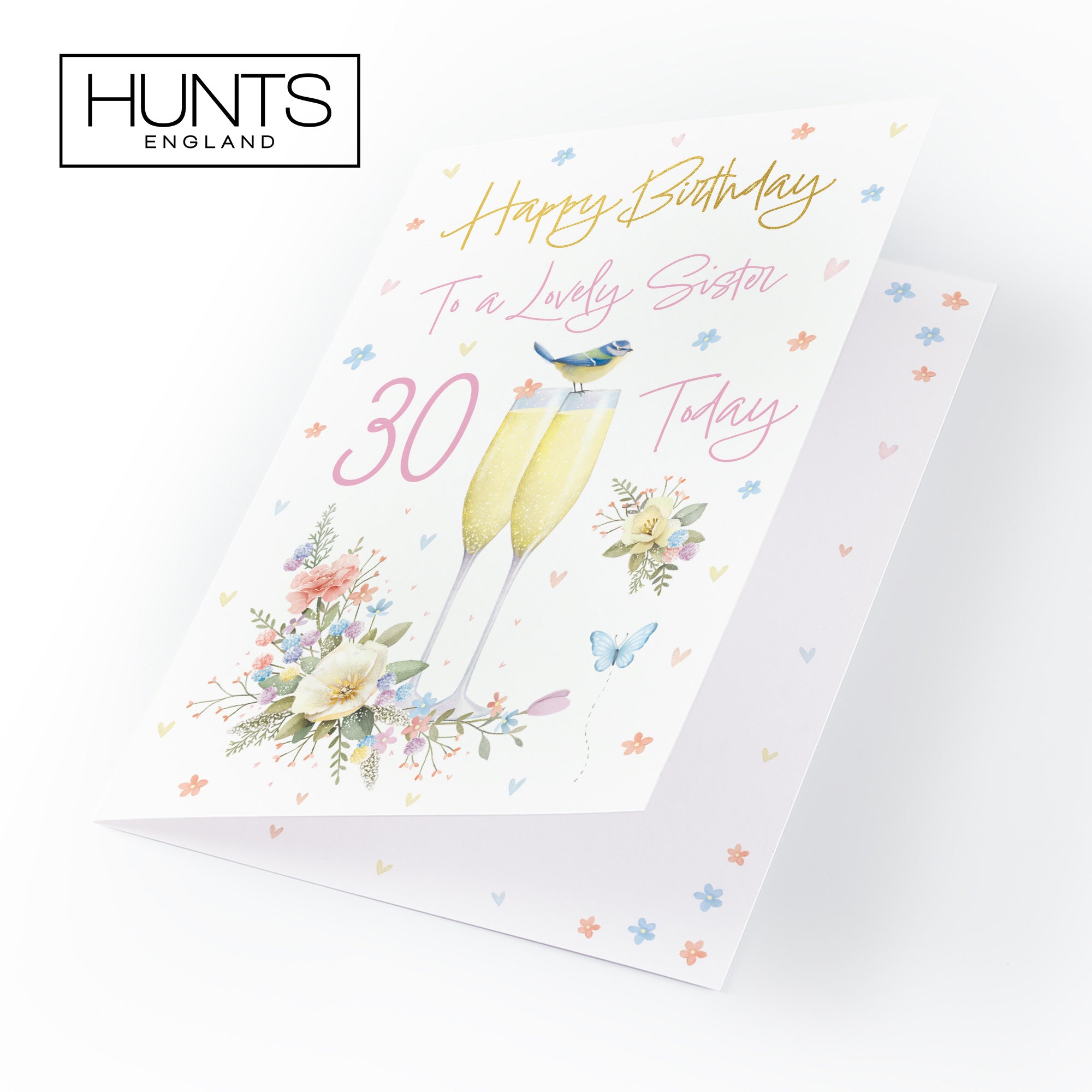 30th Sister Champagne Flutes Gold Foil Birthday Card Milo's Gallery - Default Title (B0CZ497MY4)