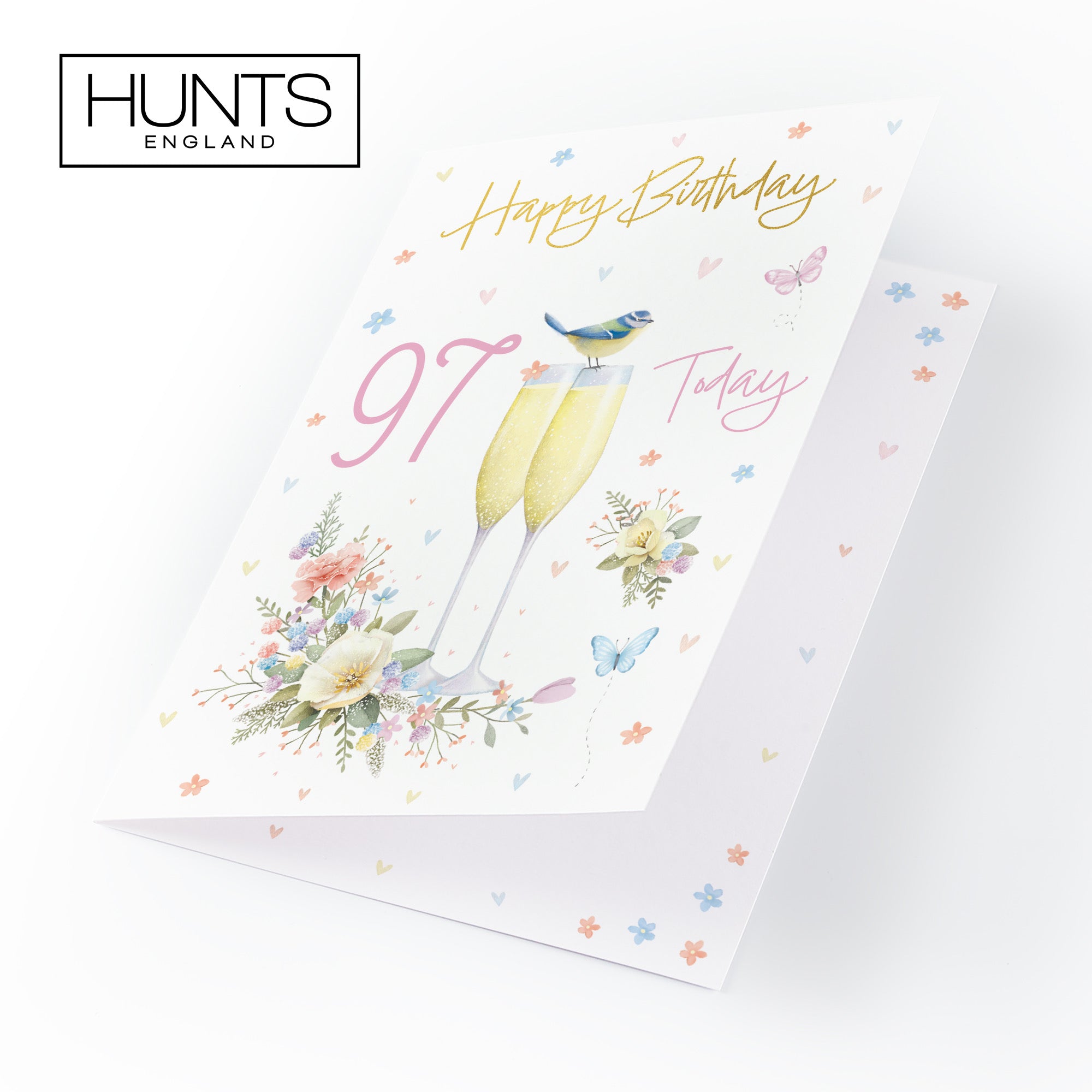 97th Champagne Flutes Gold Foil Birthday Card Milo's Gallery - Default Title (B0CZ497MY6)