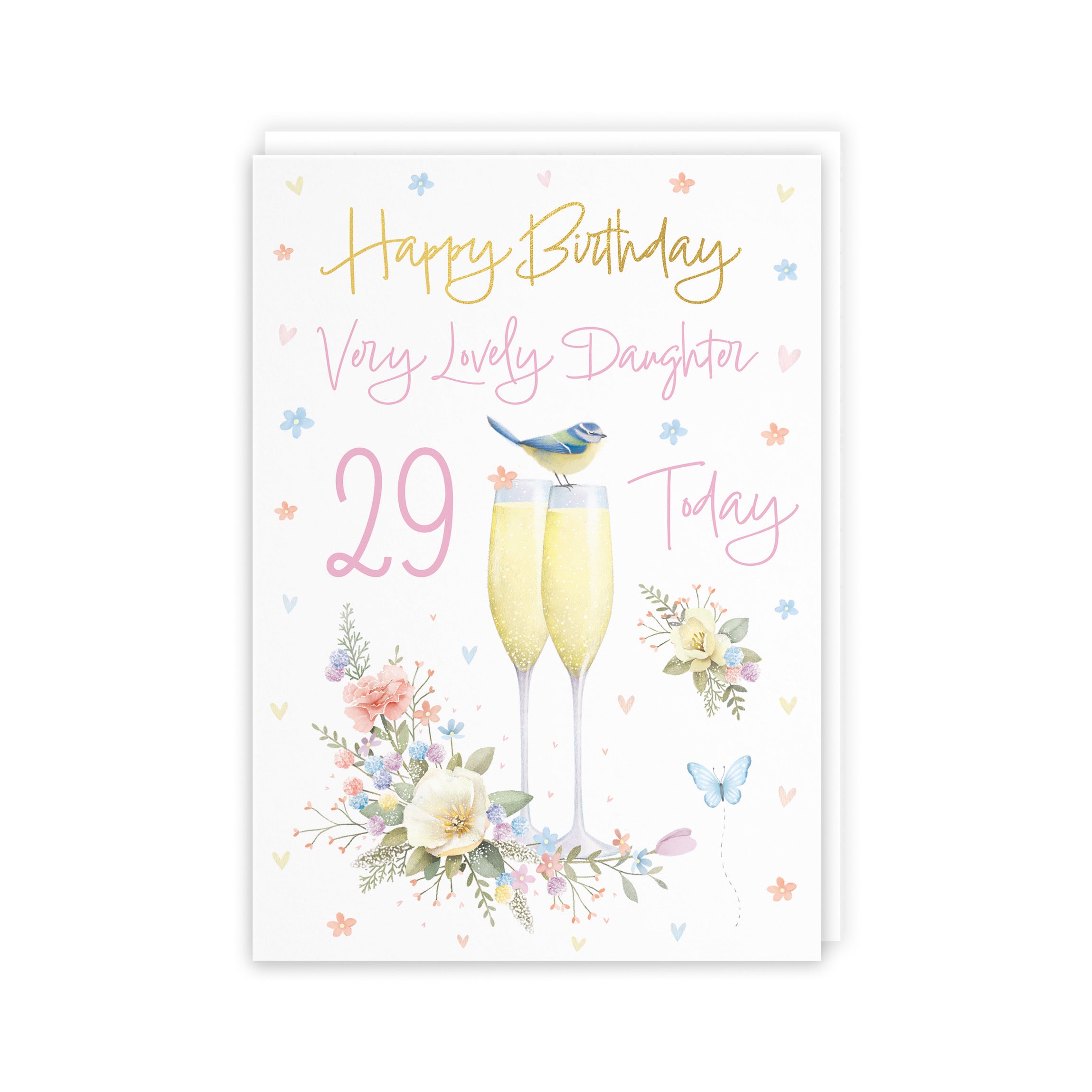 29th Daughter Champagne Flutes Gold Foil Birthday Card Milo's Gallery - Default Title (B0CZ49XGVG)