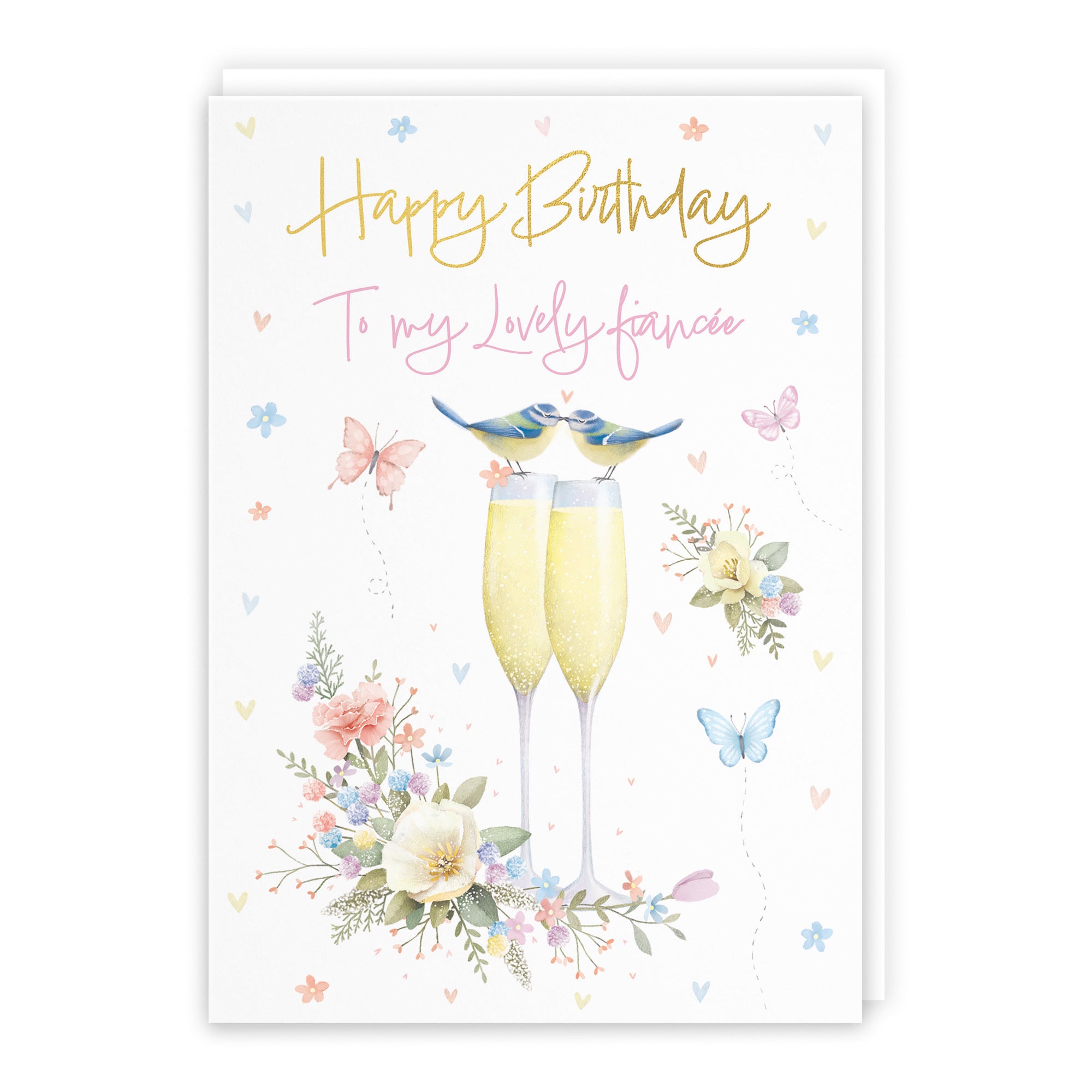 Fiancée Champagne Flutes Gold Foil Birthday Card Milo's Gallery - Default Title (B0CZ4B2DC5)