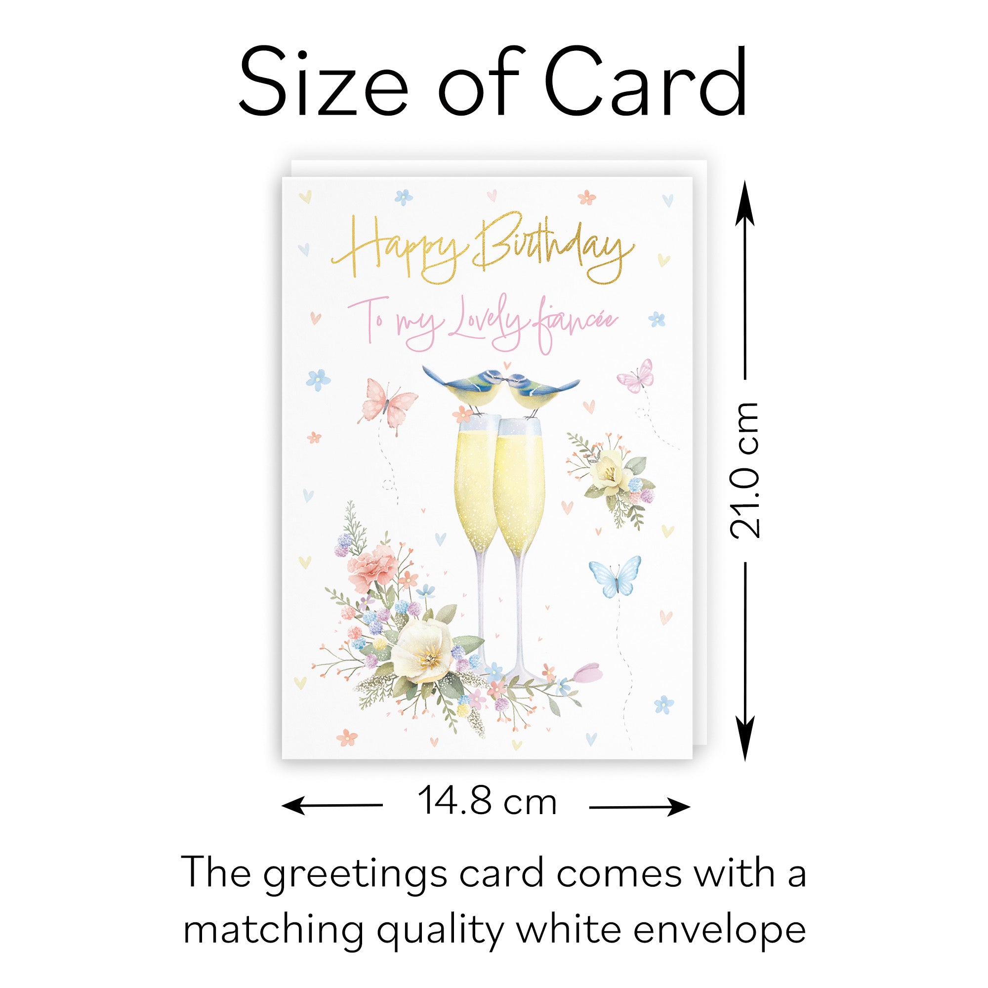 Fiancée Champagne Flutes Gold Foil Birthday Card Milo's Gallery - Default Title (B0CZ4B2DC5)